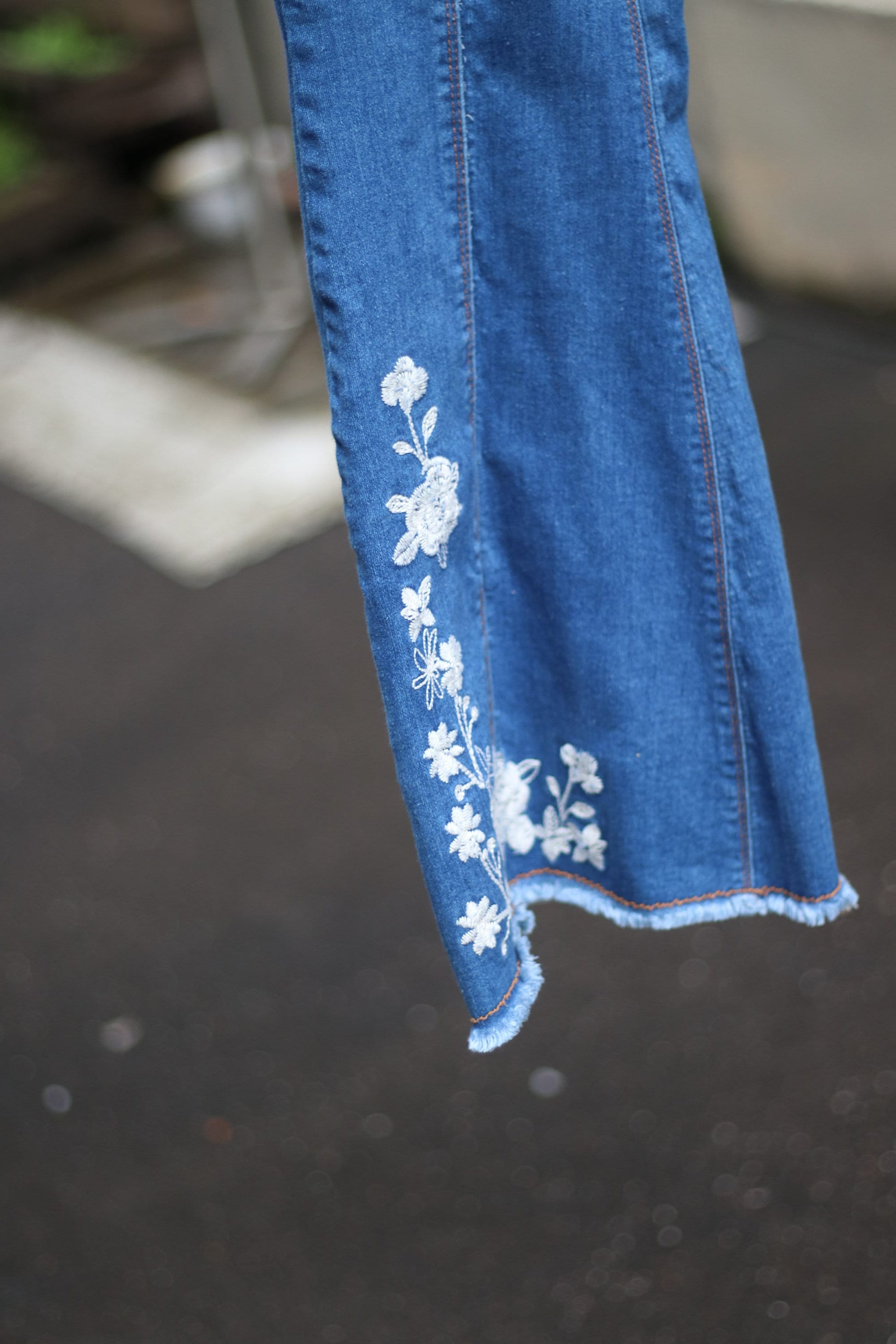 y2k Flared Jeans| Vintage Blue Flower Power Denim| High Waisted Women's Jeans