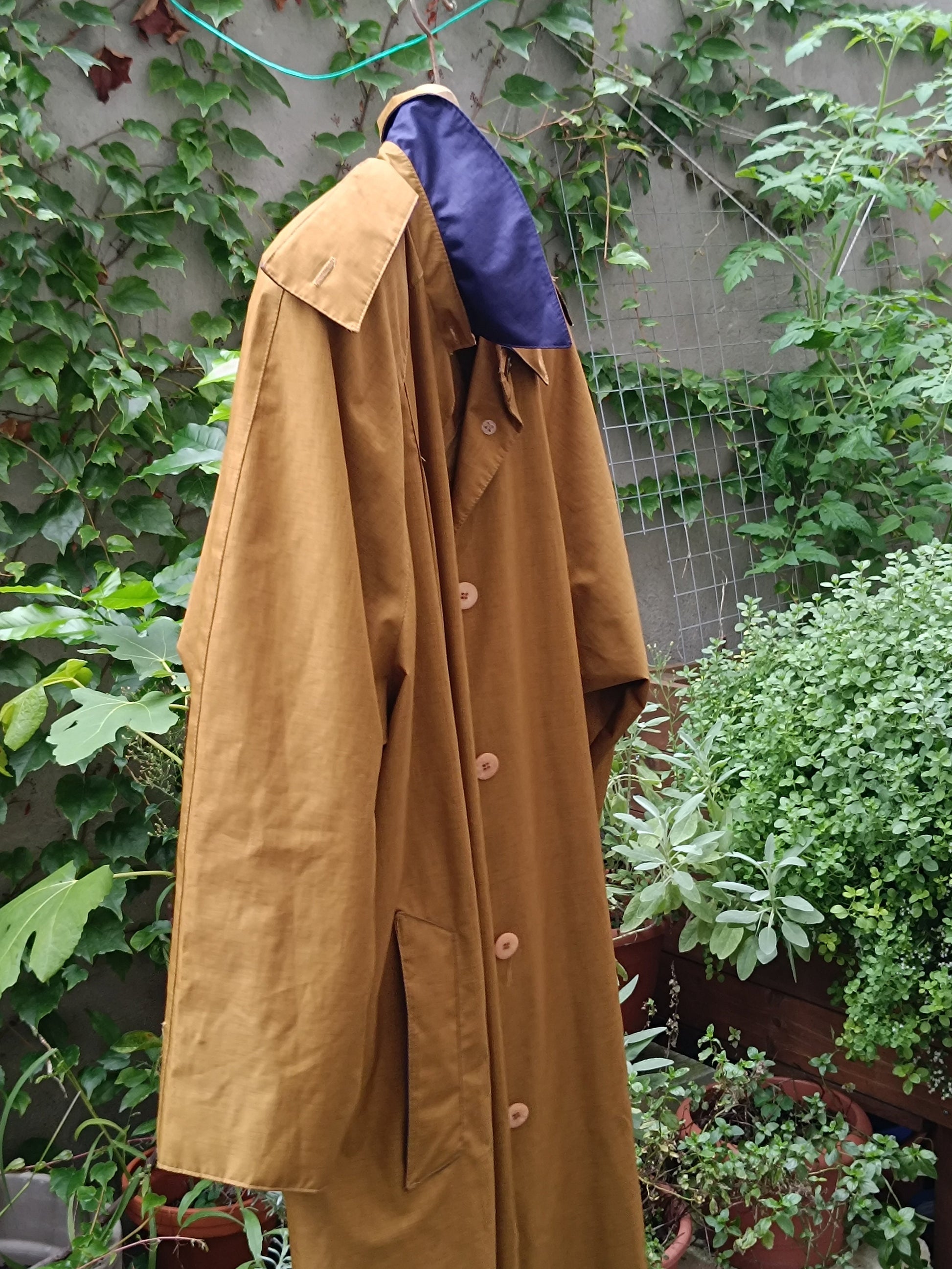 y2k Unisex Mustard Trench Coat| Vintage Minimalist Oversized Sportswear Autumn Jacket