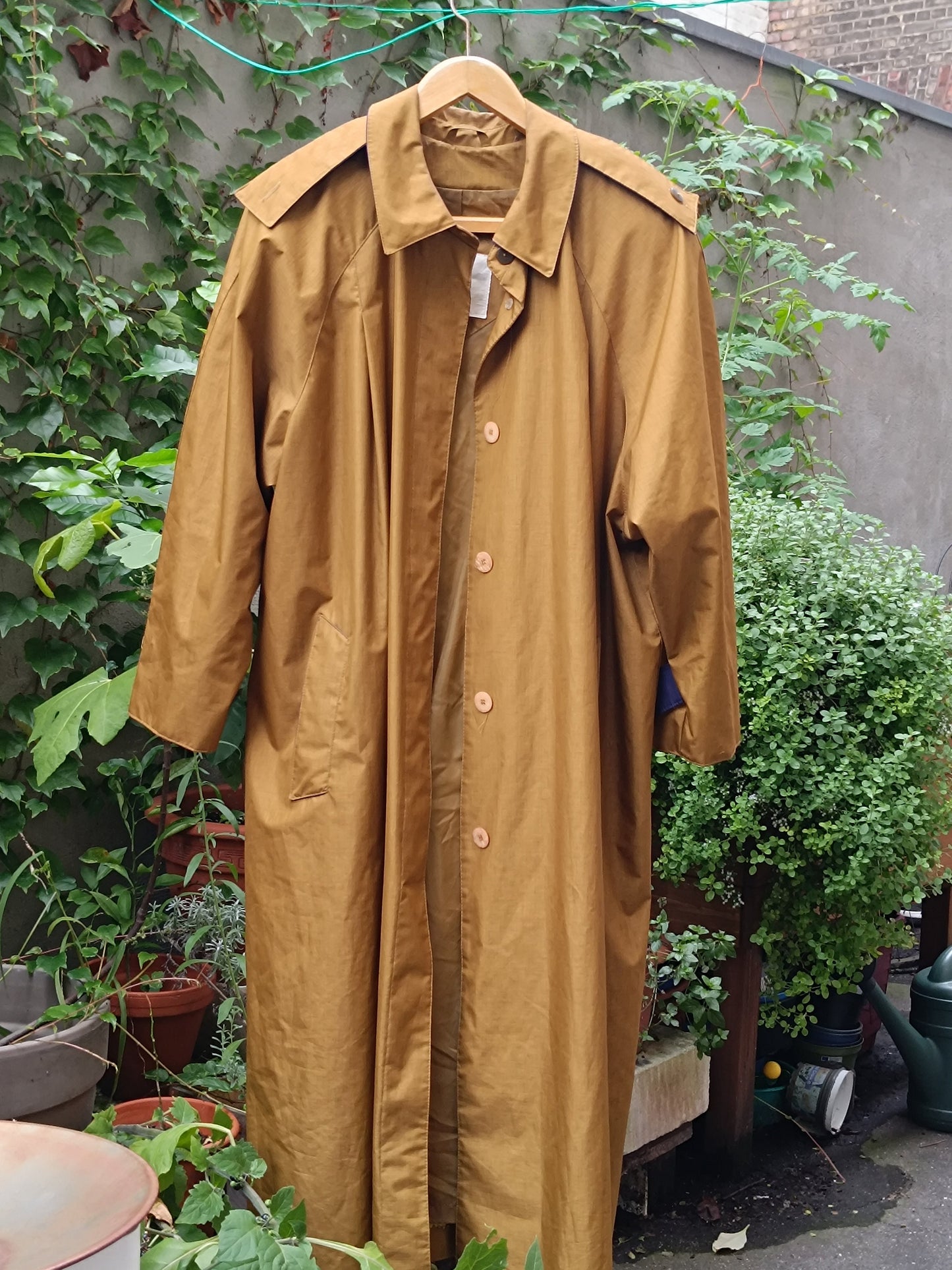 y2k Unisex Mustard Trench Coat| Vintage Minimalist Oversized Sportswear Autumn Jacket