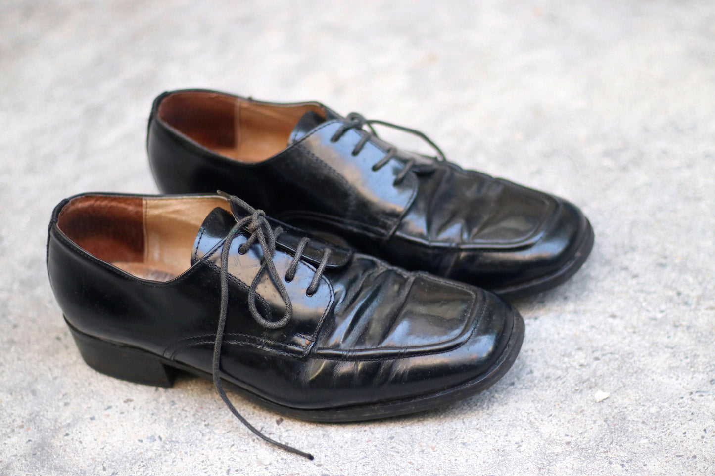 90s Marc O' Polo Brogues | Vintage Black Dapper Oxfords| Women's Minimalist Leather Flats