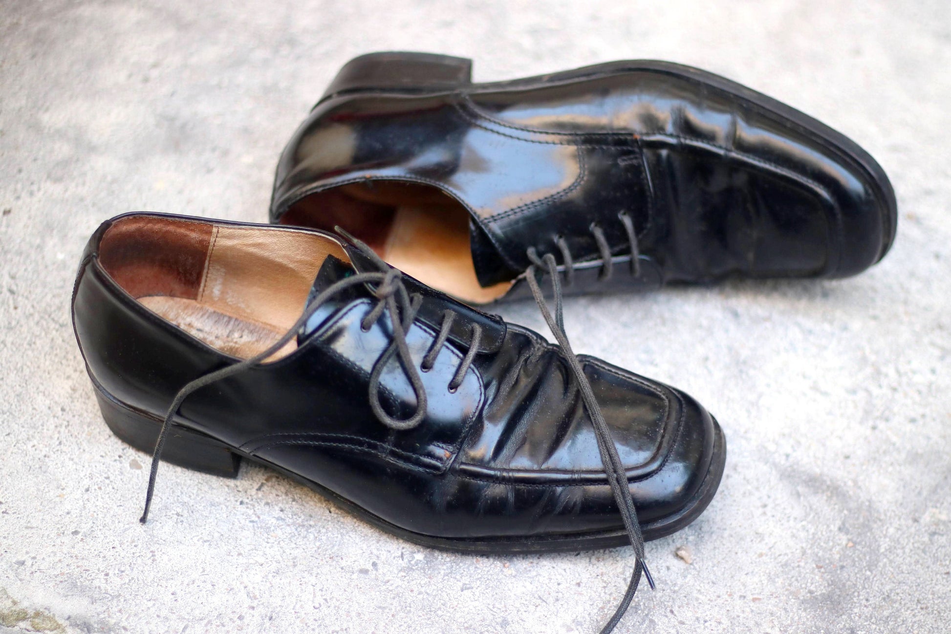 90s Marc O' Polo Brogues | Vintage Black Dapper Oxfords| Women's Minimalist Leather Flats