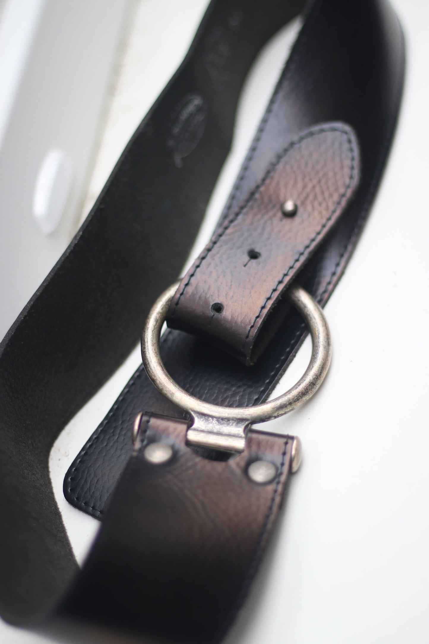 y2k Leather Belt| Minimalist Vintage brown belt with statement buckle| Browings Women's Waist belt