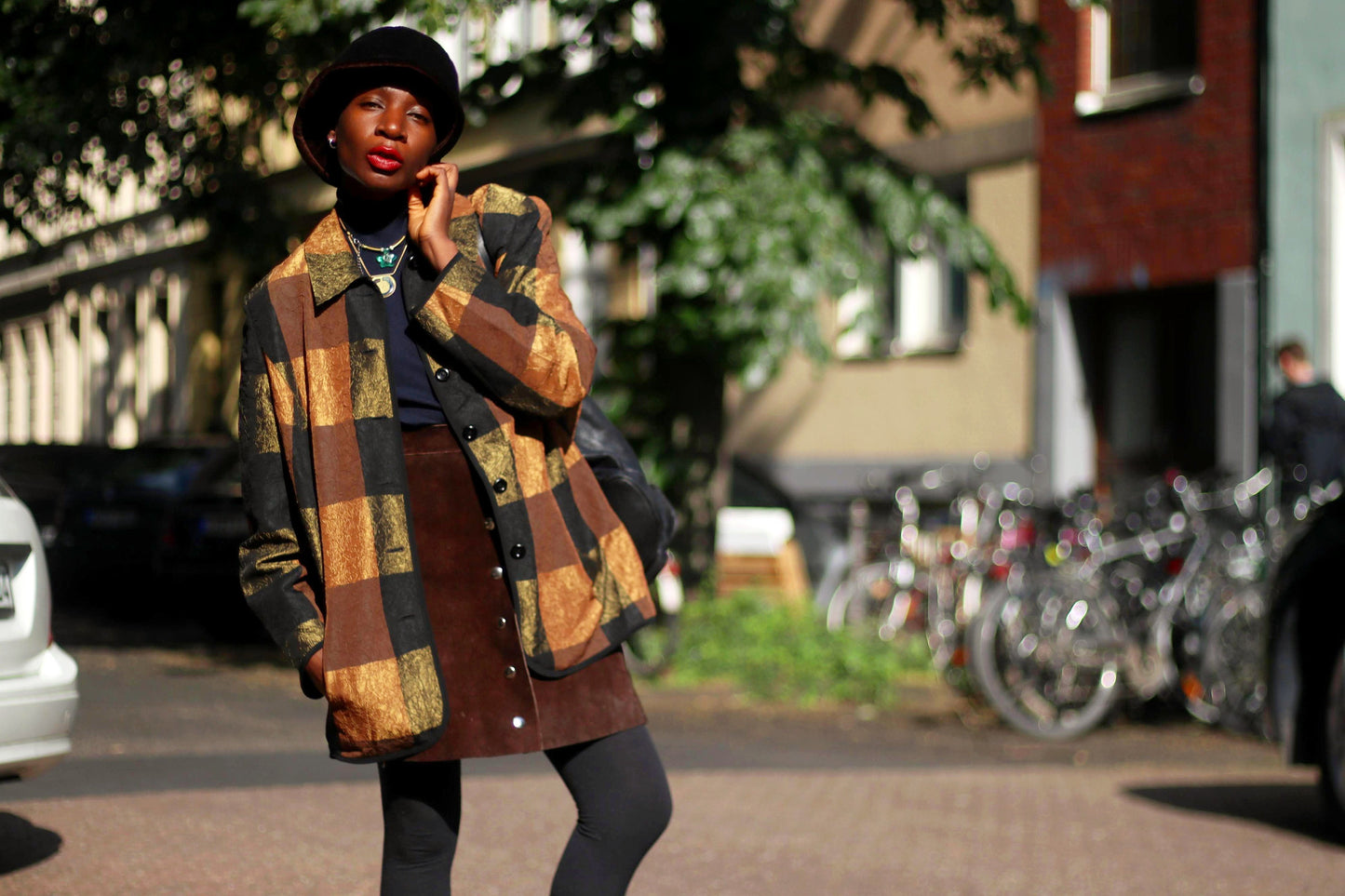 90s Patchwork Blazer| Vintage Frankwalder Brown Women's Blazer| Women's Hippy inspired Textured Lightweight Blazer