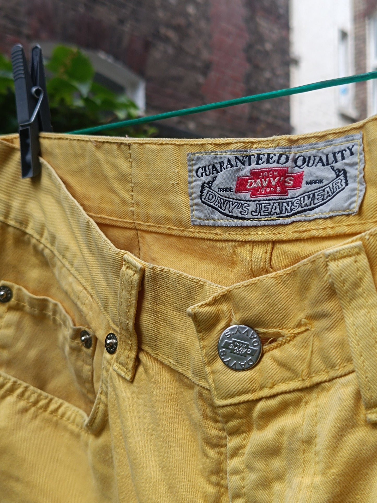 90s Davy's Jeanswear Jorts| Vintage Summer Shorts| | Maximalist Colorful Beach shorts | Yellow Summer Denim Shorts