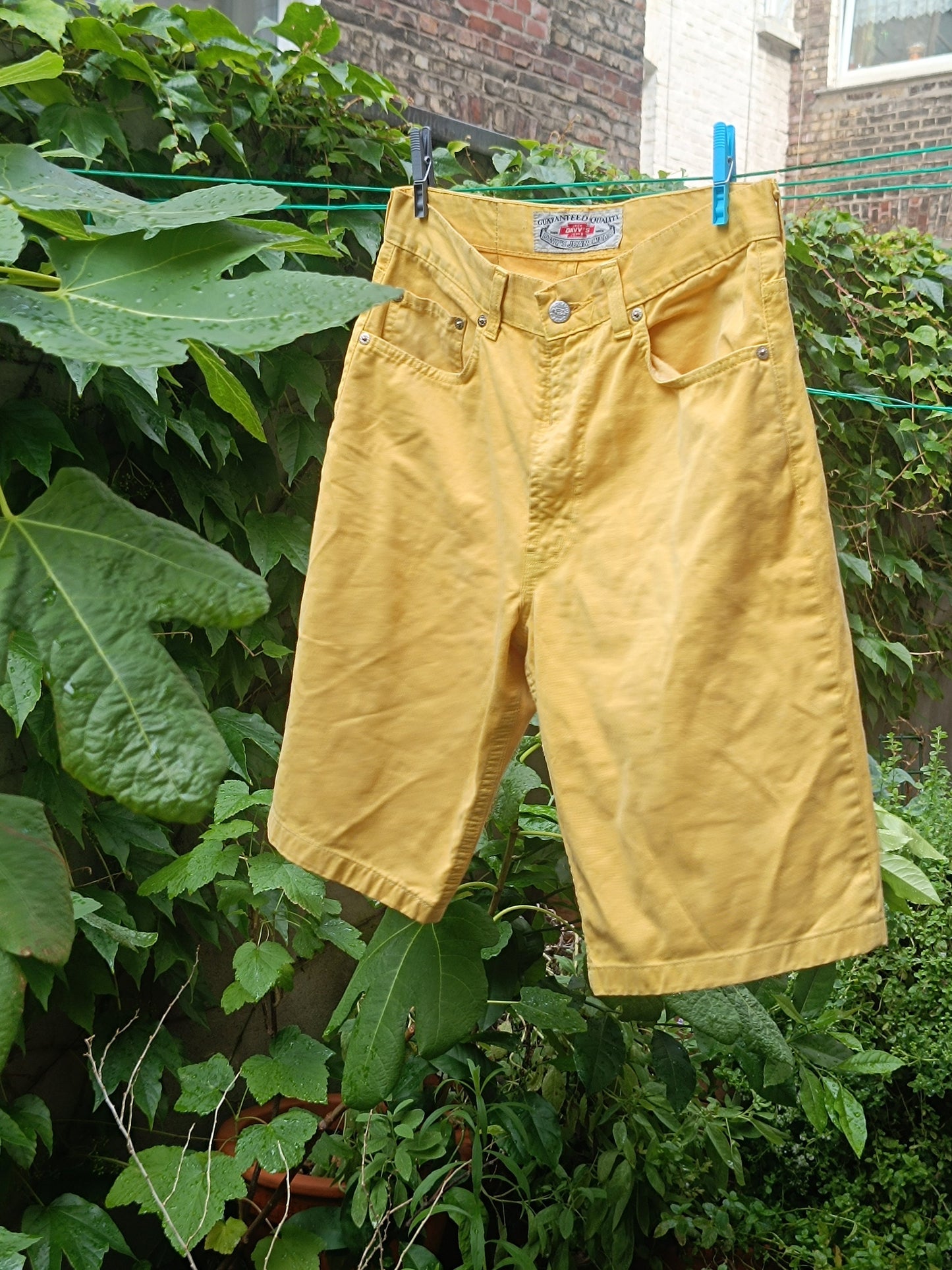 90s Davy's Jeanswear Jorts| Vintage Summer Shorts| | Maximalist Colorful Beach shorts | Yellow Summer Denim Shorts