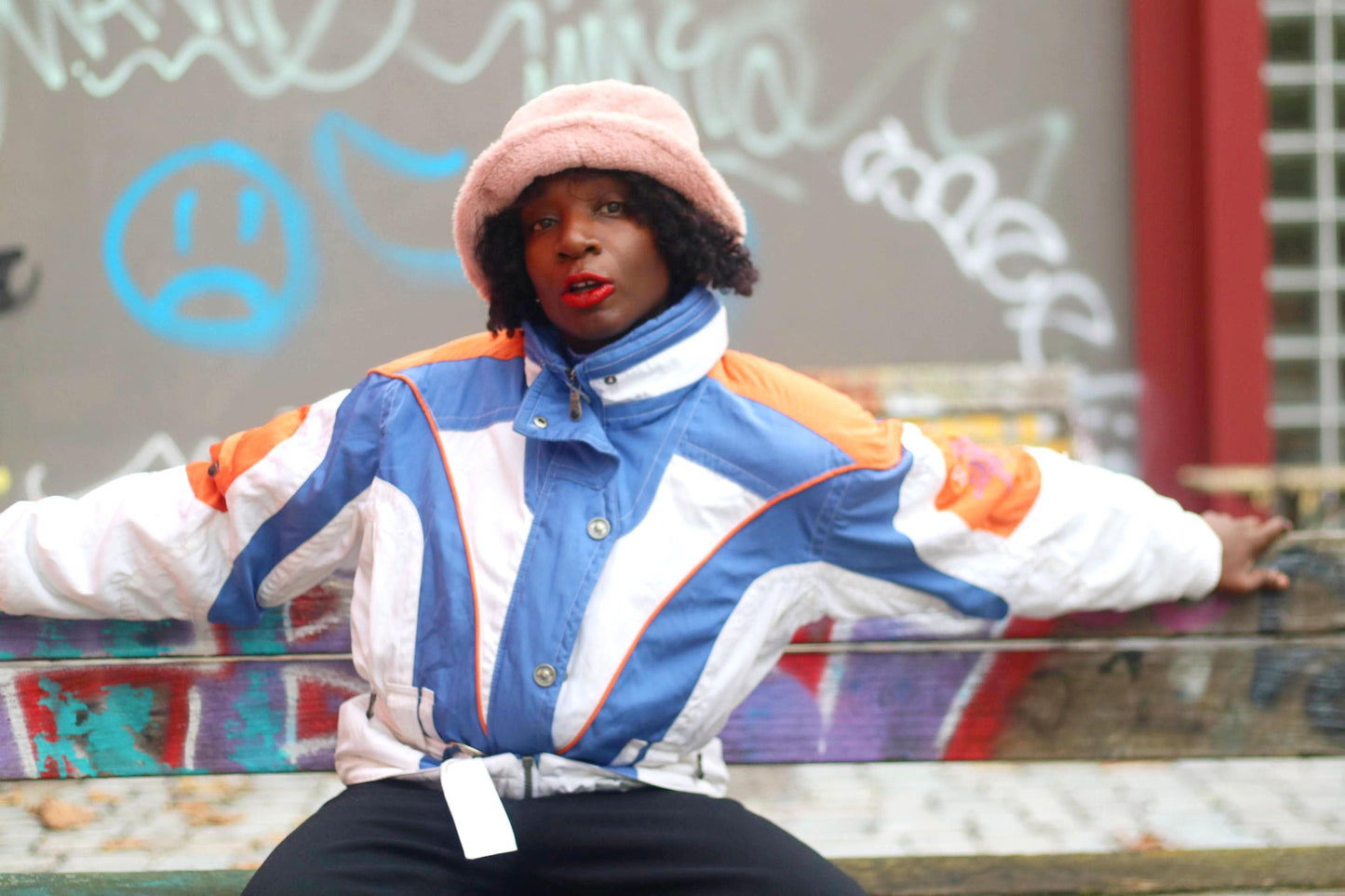 Vintage Spyder Moto Jacket| 90s Womens Rare Motorcycle inspired Jacket in Orange and White