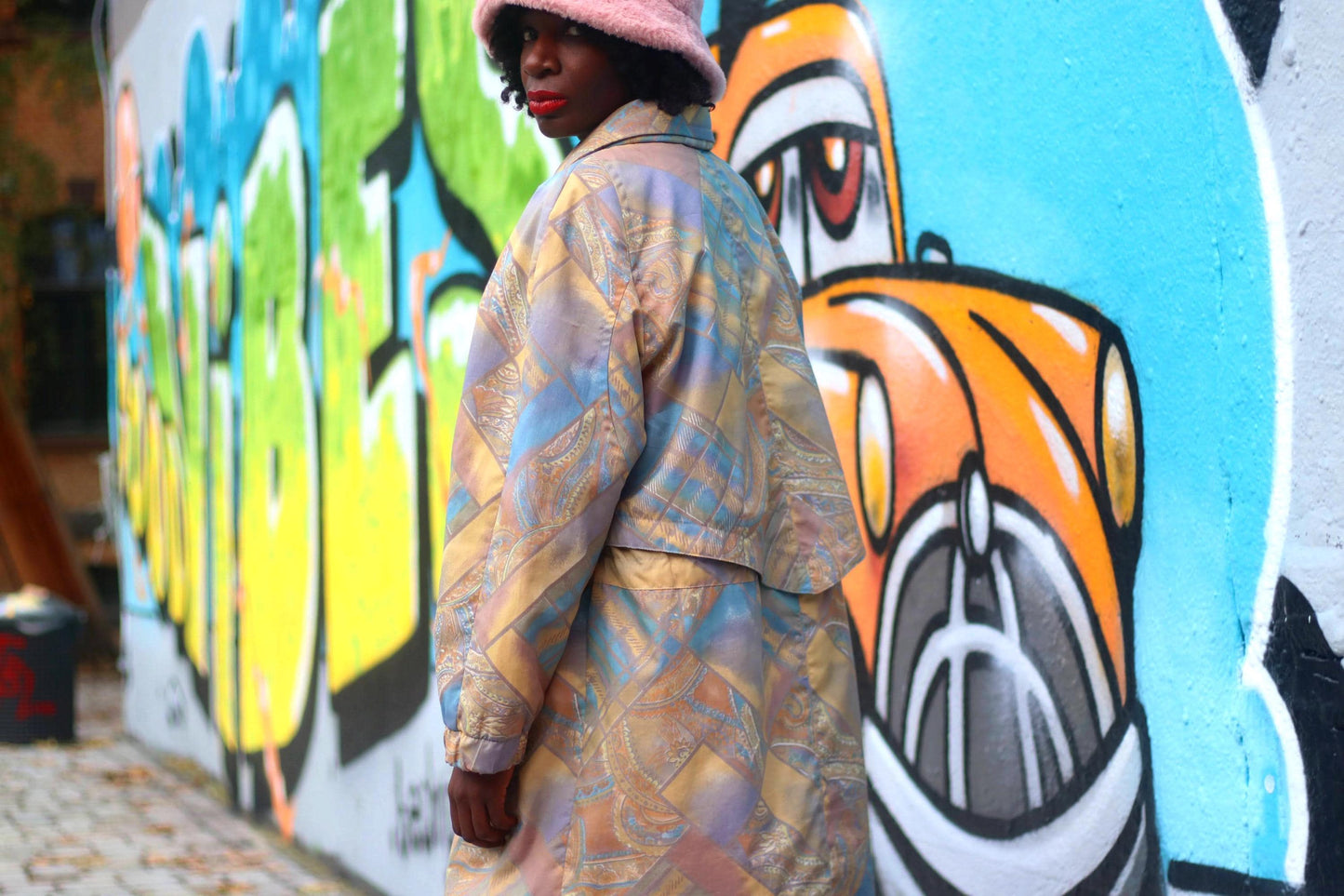 80s Sportswear Jacket| Vintage Crazy Print Transitional Coat| Women's Abstract Multicoloured Lightweight jacket| Men's Sporty Coat