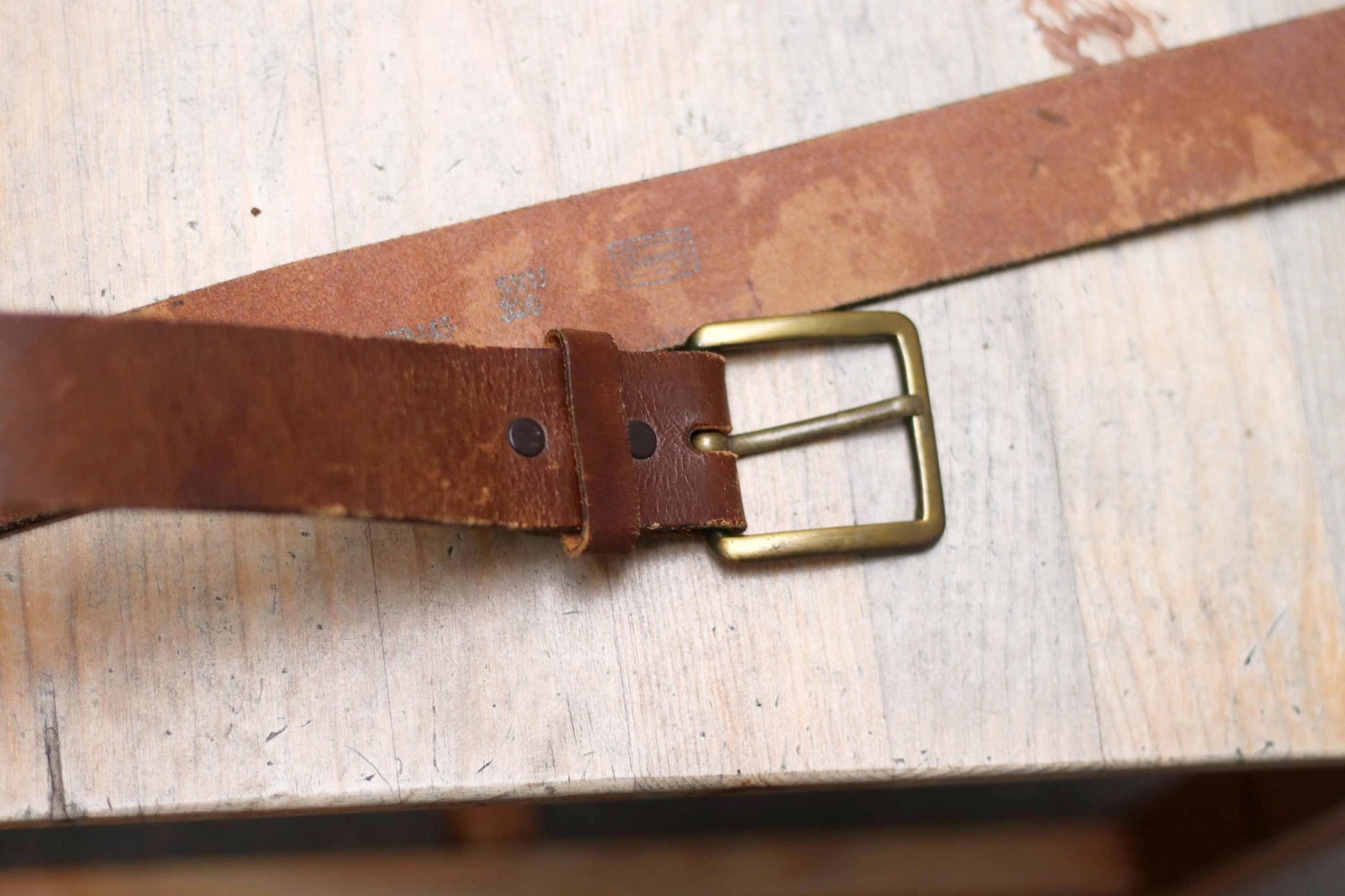 Genuine Leather belt| 90s Sears Unisex Belt with statement buckle