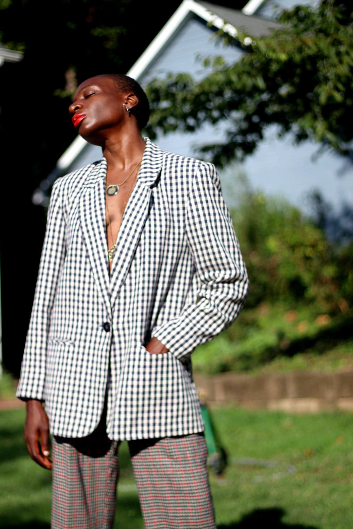 y2k Dressbarn Blazer| Vintage Women's Black and White Checkered Blazer | Business Casual Blazer