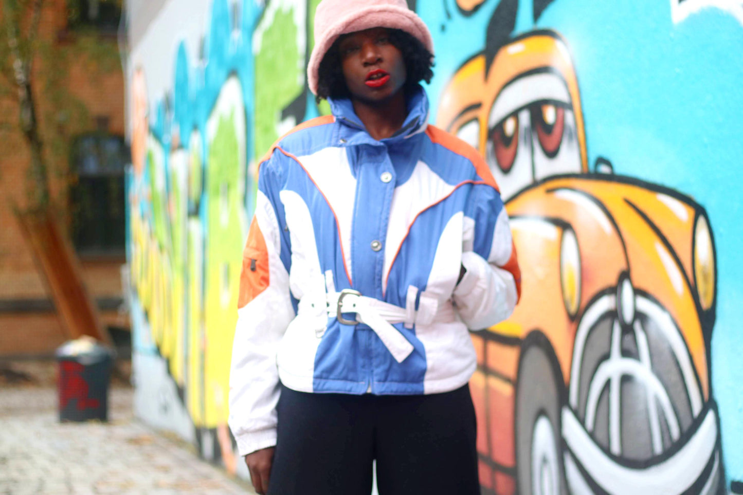 Vintage Spyder Moto Jacket| 90s Womens Rare Motorcycle inspired Jacket in Orange and White