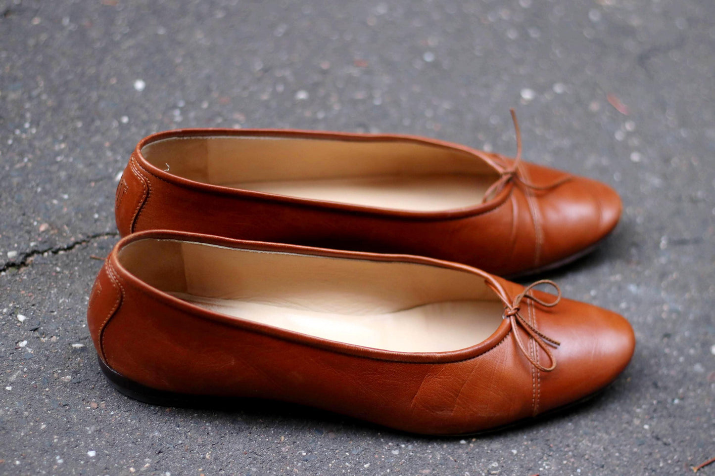 UNÜTZER Ballerina Shoes| Vintage Genuine leather Brown High-quality Women's Shoes