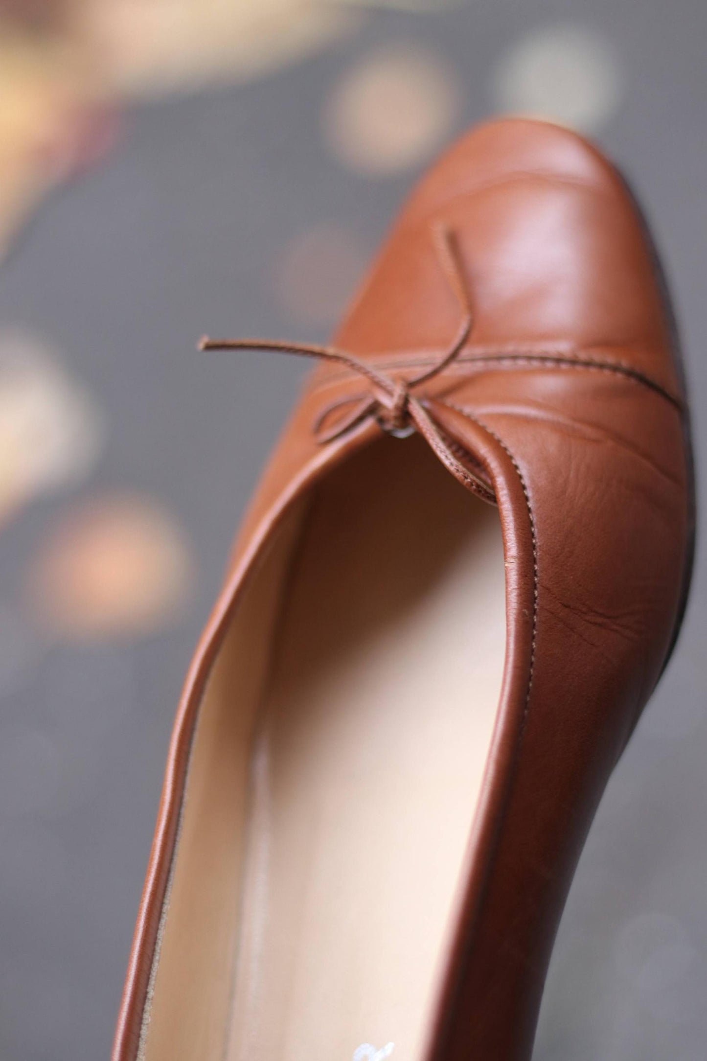 UNÜTZER Ballerina Shoes| Vintage Genuine leather Brown High-quality Women's Shoes