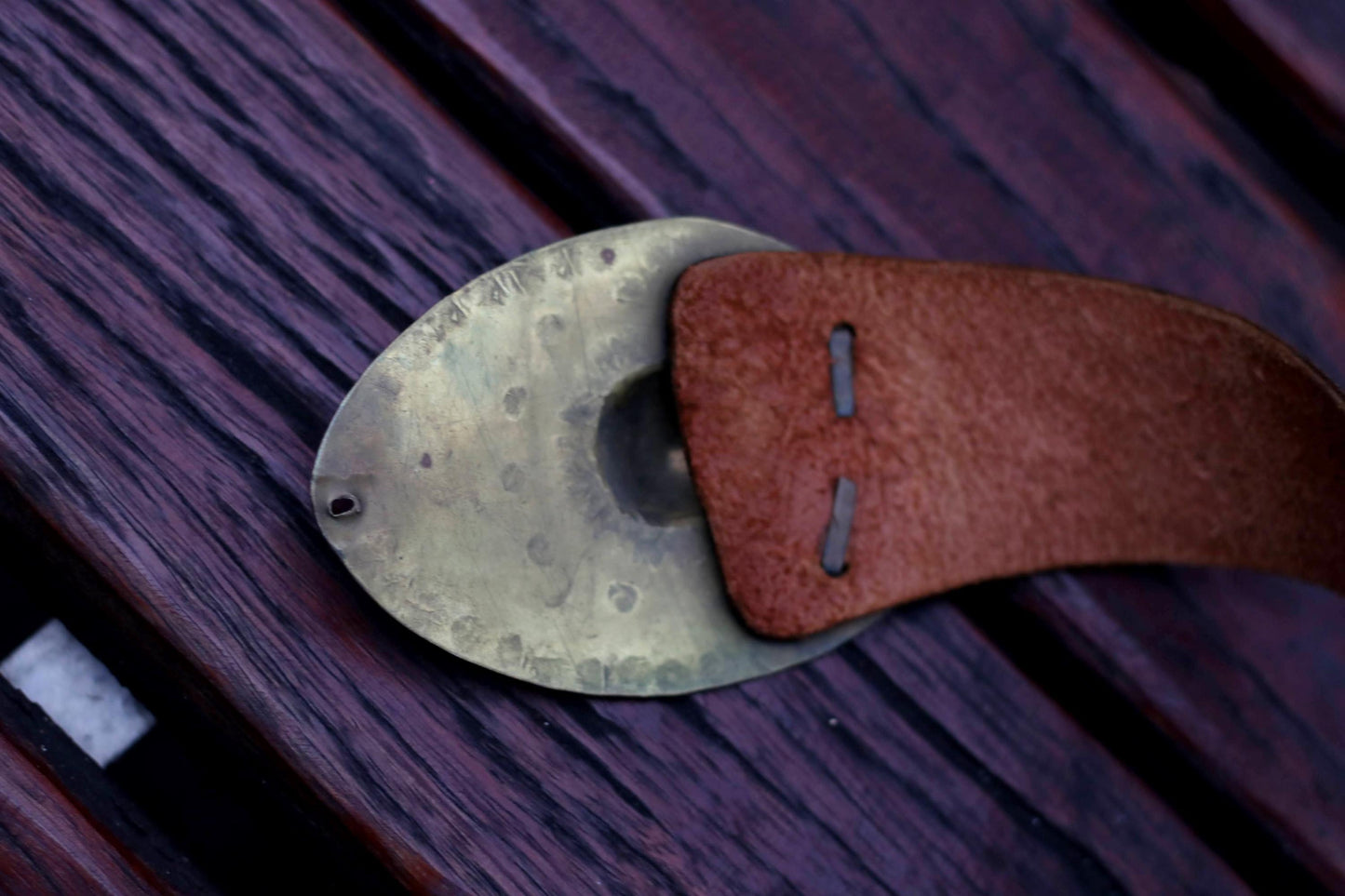 70s Leather and Metal Waist Belt| Vintage Unique Folkloric Accessory| Bohemian-inspired women's belt with gold-toned buckle