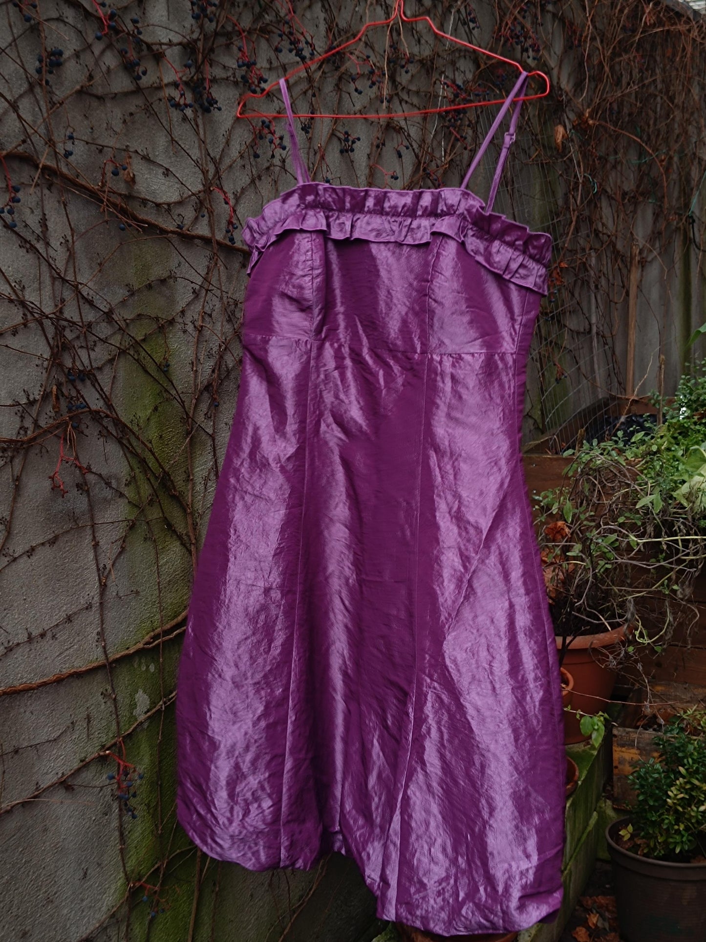 80s Purple Satin-like Dress| Vintage Women's Retro Sleeveless Party Dress