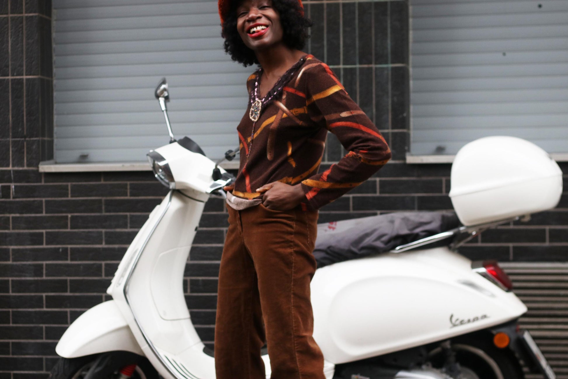 Vintage Vercotti Swirly Print Blouse | Brown Summer Shirt| Women's Hippy Blouse with Abstract Print|Women's Crazy Print Shirt