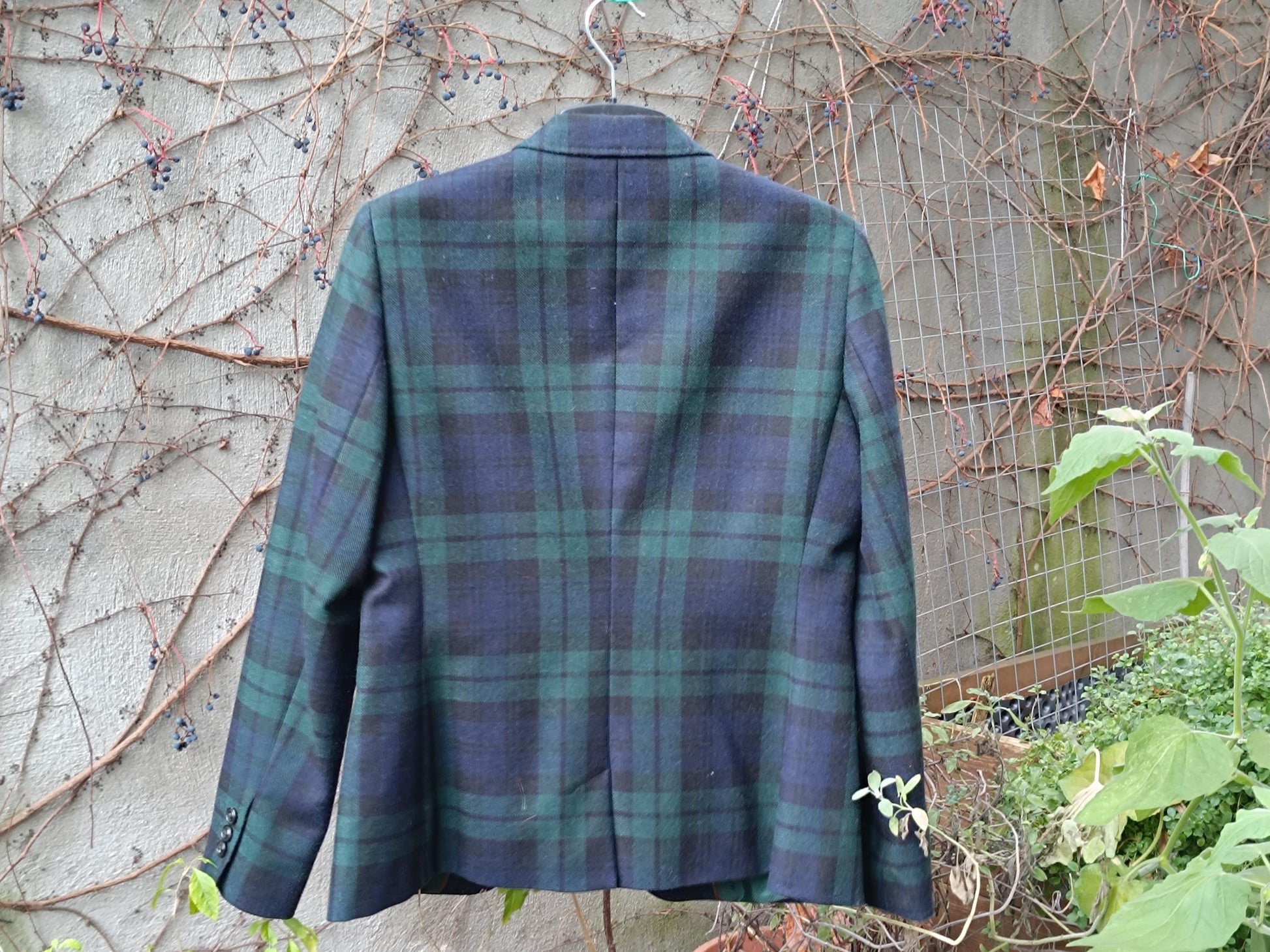 Vintage Christian Berg Plaid Blazer| 90s Green Timeless Tailored Jacket for Office| Business Casual Blazer