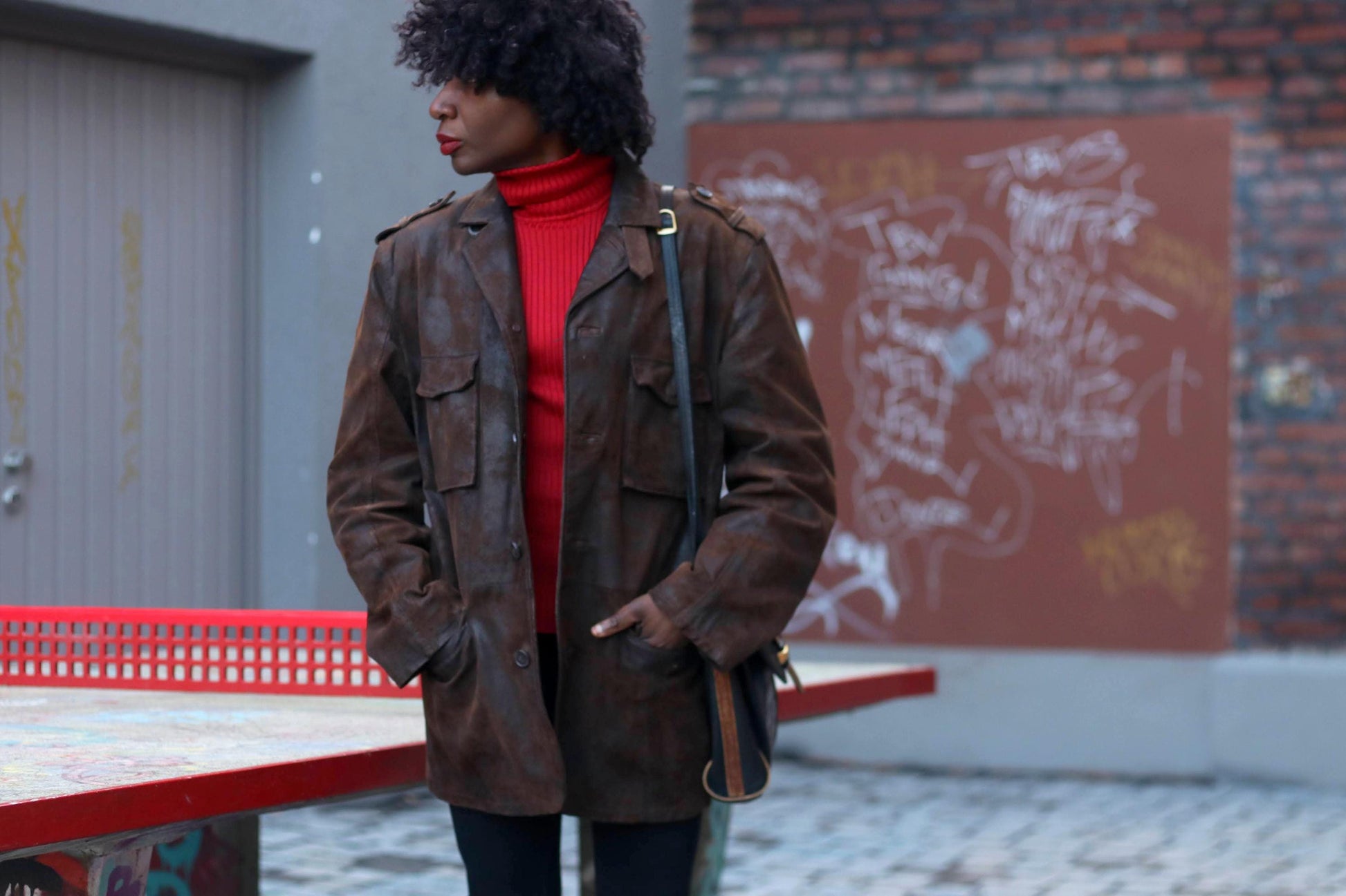 Vintage Brown Leather Jacket | 90s Oversized Military Style | Grunge Y2K Biker Coat | Unisex Retro Streetwear | Boho Moto Jacket