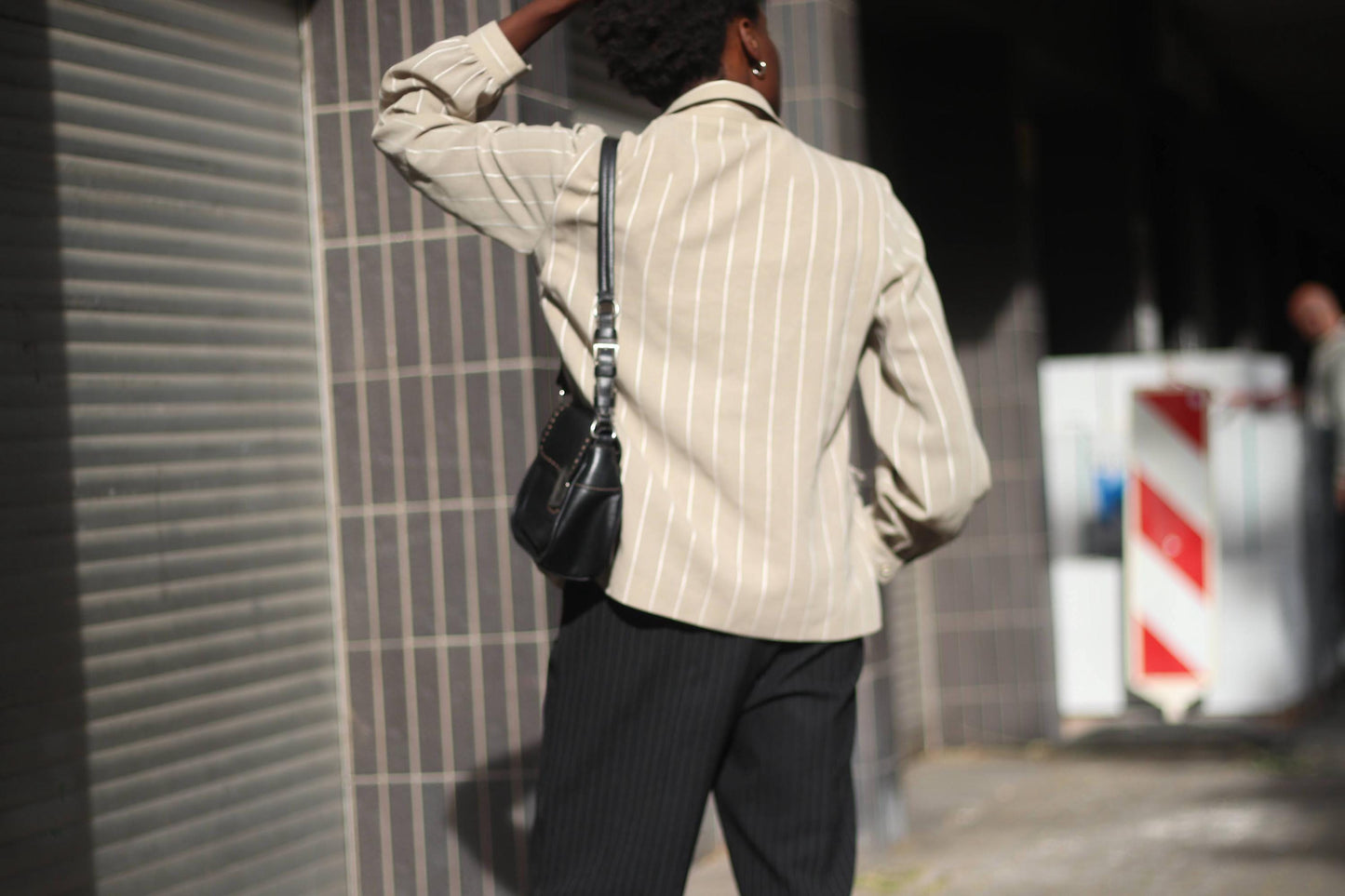 80s Frankwalder Striped Blouse in Grey| Women's Office Chic Buttoned down Shirt| Vintage Retro Striped Blouse | S-M