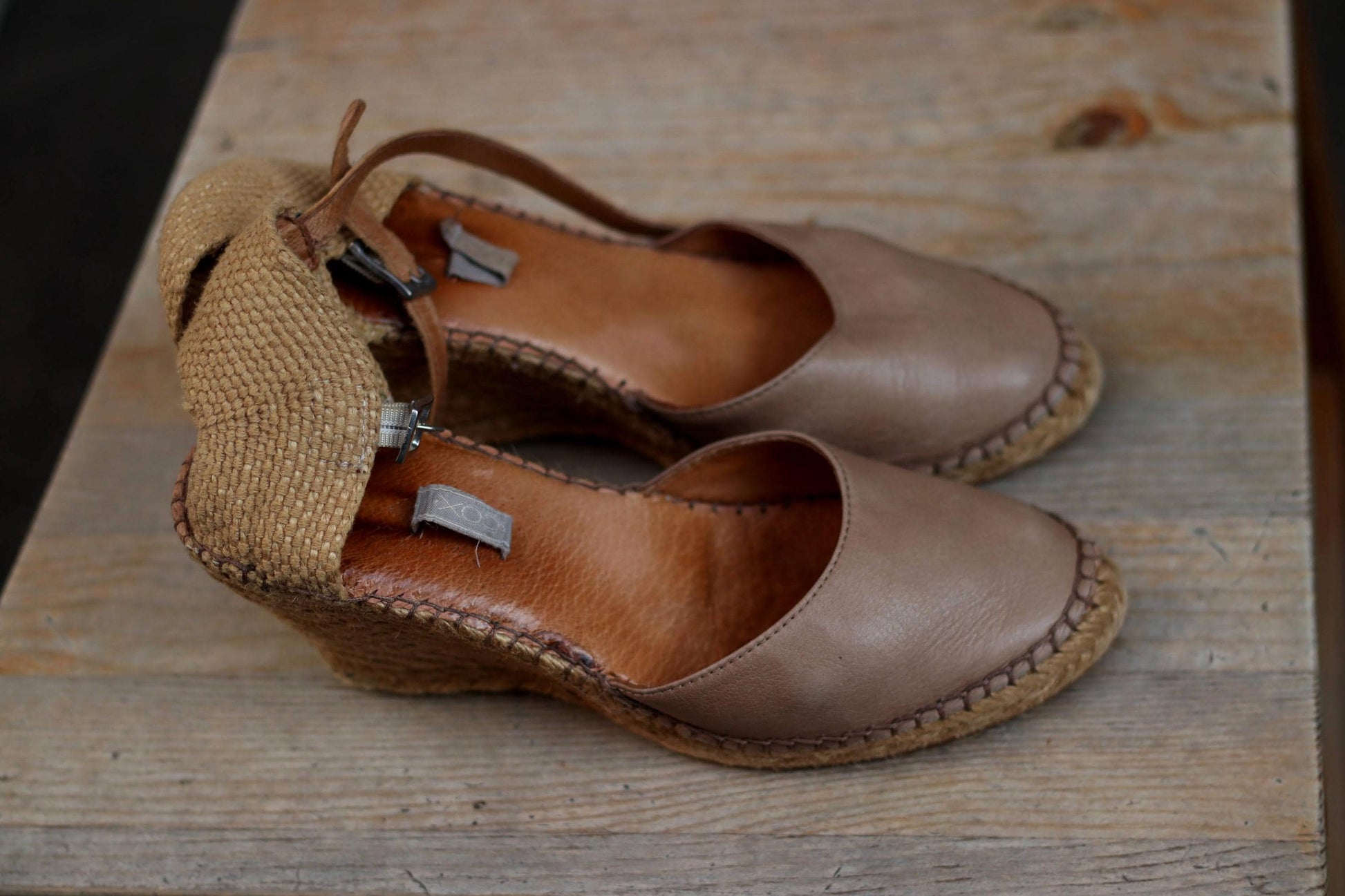 Y2K Italian Leather Wedges | Vintage Brown Raffia Platforms | Boho Summer Sandals| Ankle Strap Wedges Size EU39