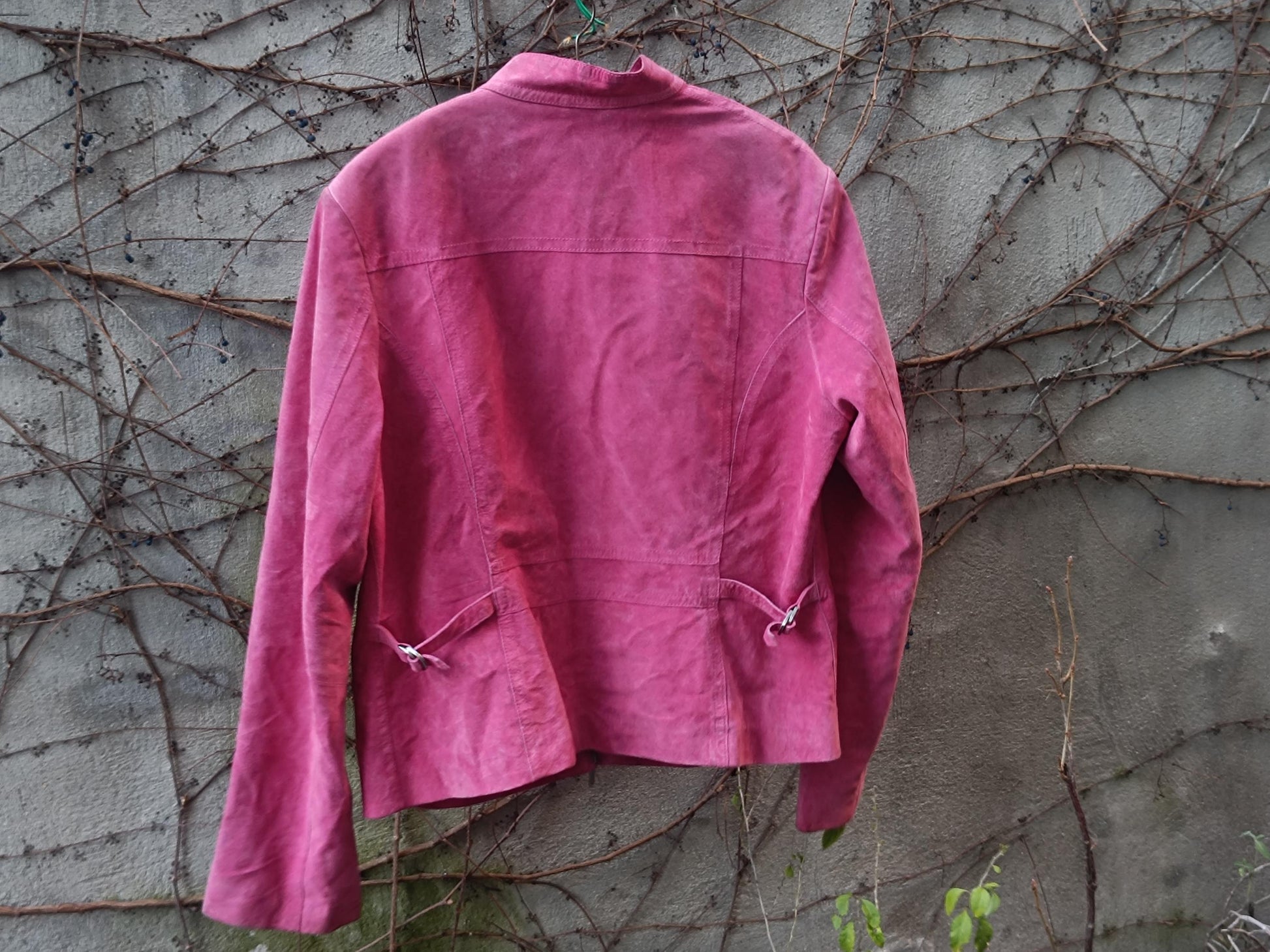 90s Vintage Pink Suede Moto Jacket| Arma Bold, Luxe Timeless Outerwear | Soft Leather Statement Coat | Women's Streetwear