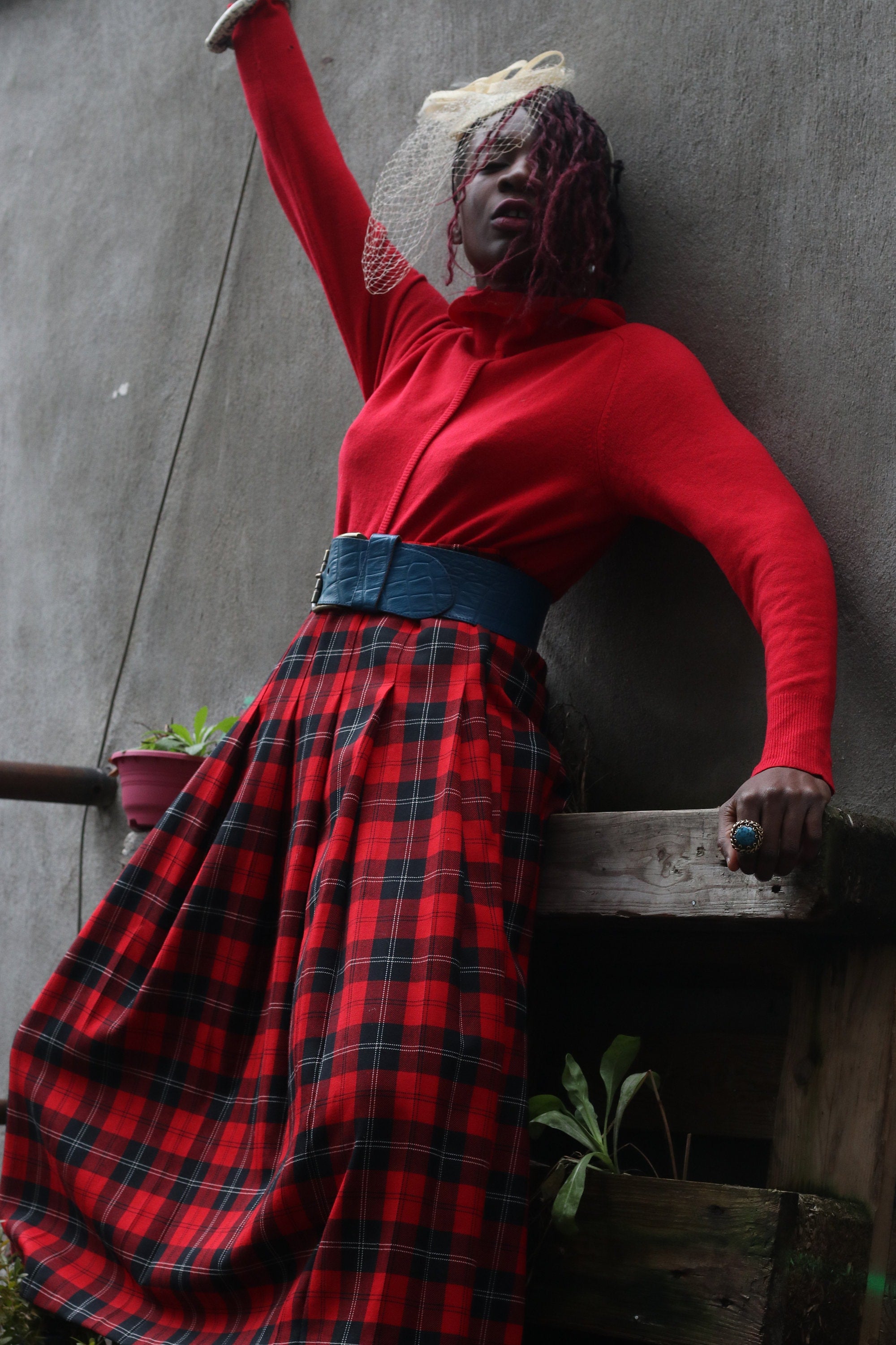 90s Pendleton Tartan Wool Skirt Vintage Red and Black plaid skirt Co Fashion and Fables