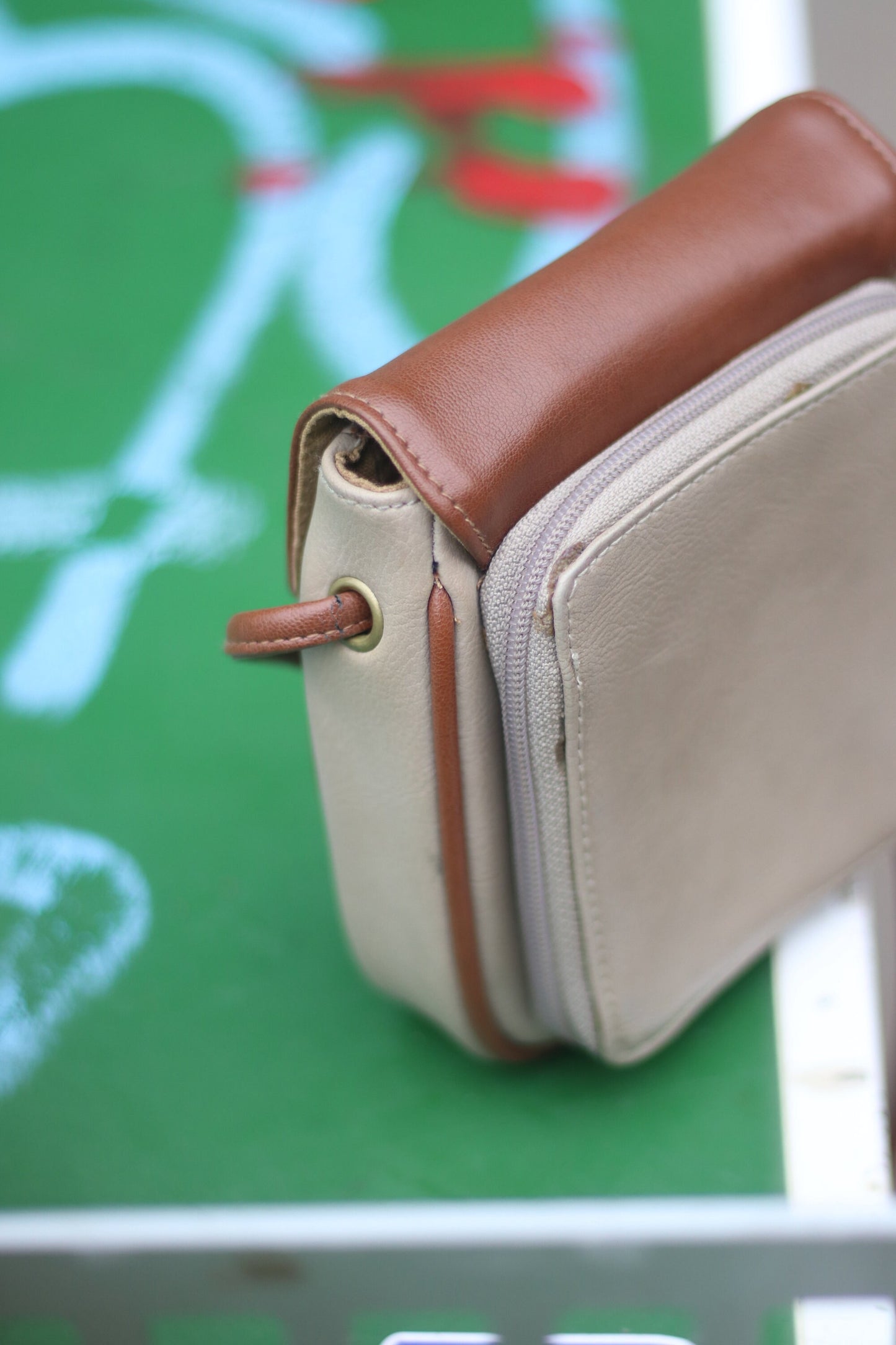 90s Liz Clairborne Mini Bag| Vintage Leather Brown Leather small Bag| Compact street style bag