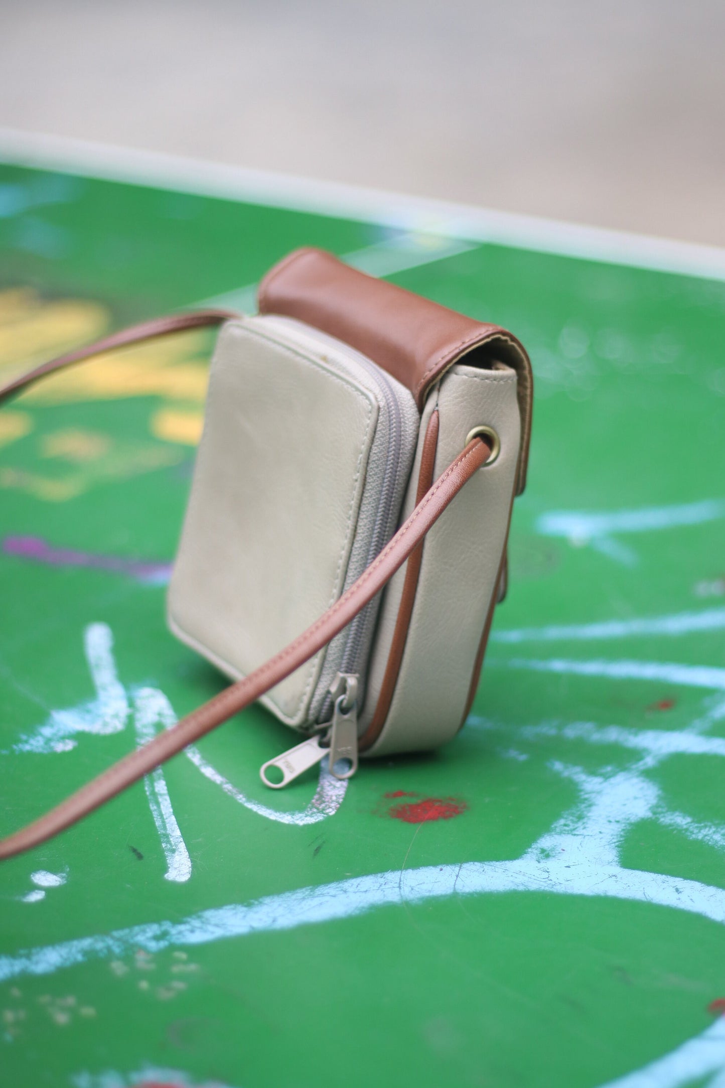 90s Liz Clairborne Mini Bag| Vintage Leather Brown Leather small Bag| Compact street style bag