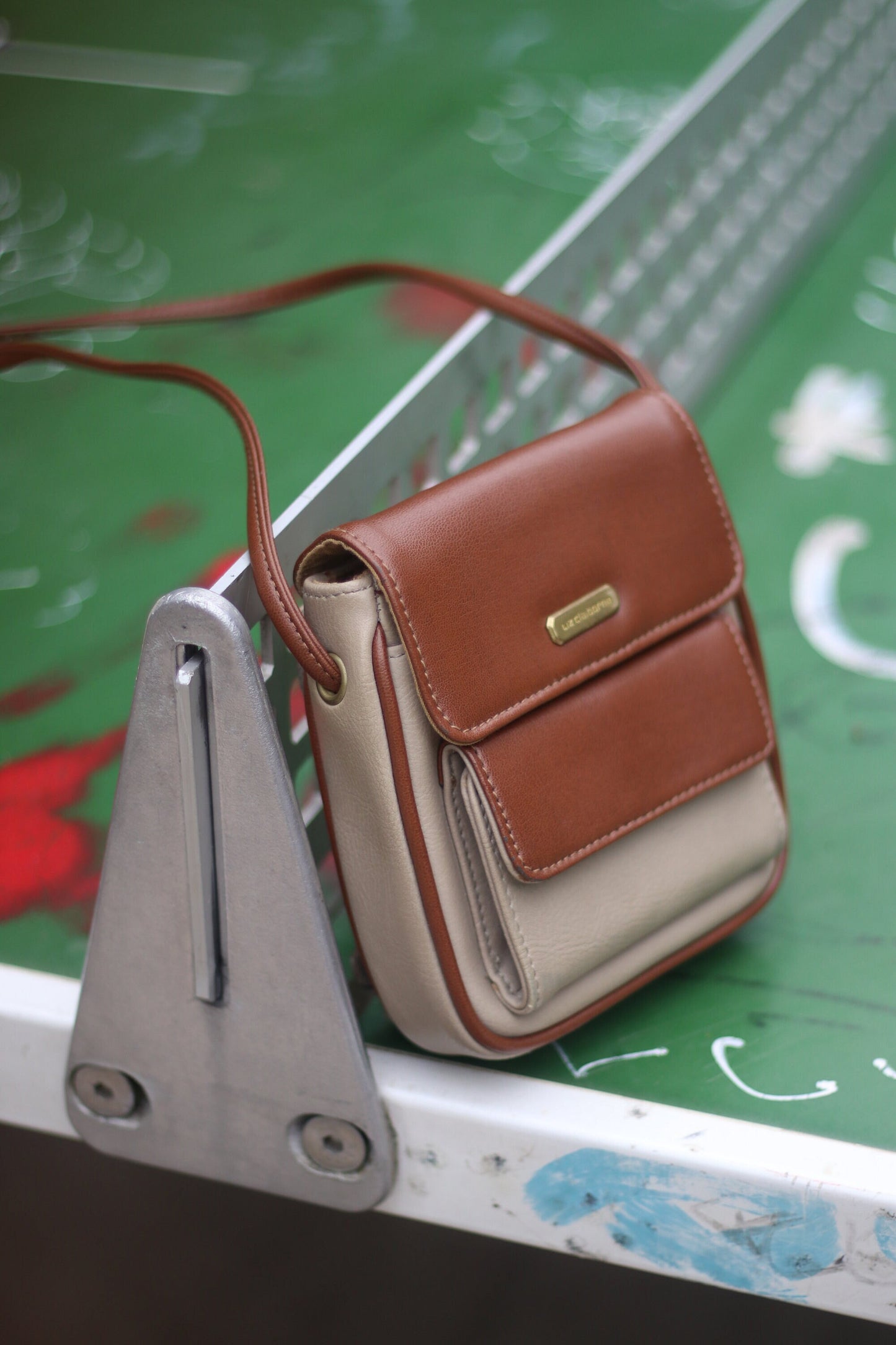 90s Liz Clairborne Mini Bag| Vintage Leather Brown Leather small Bag| Compact street style bag