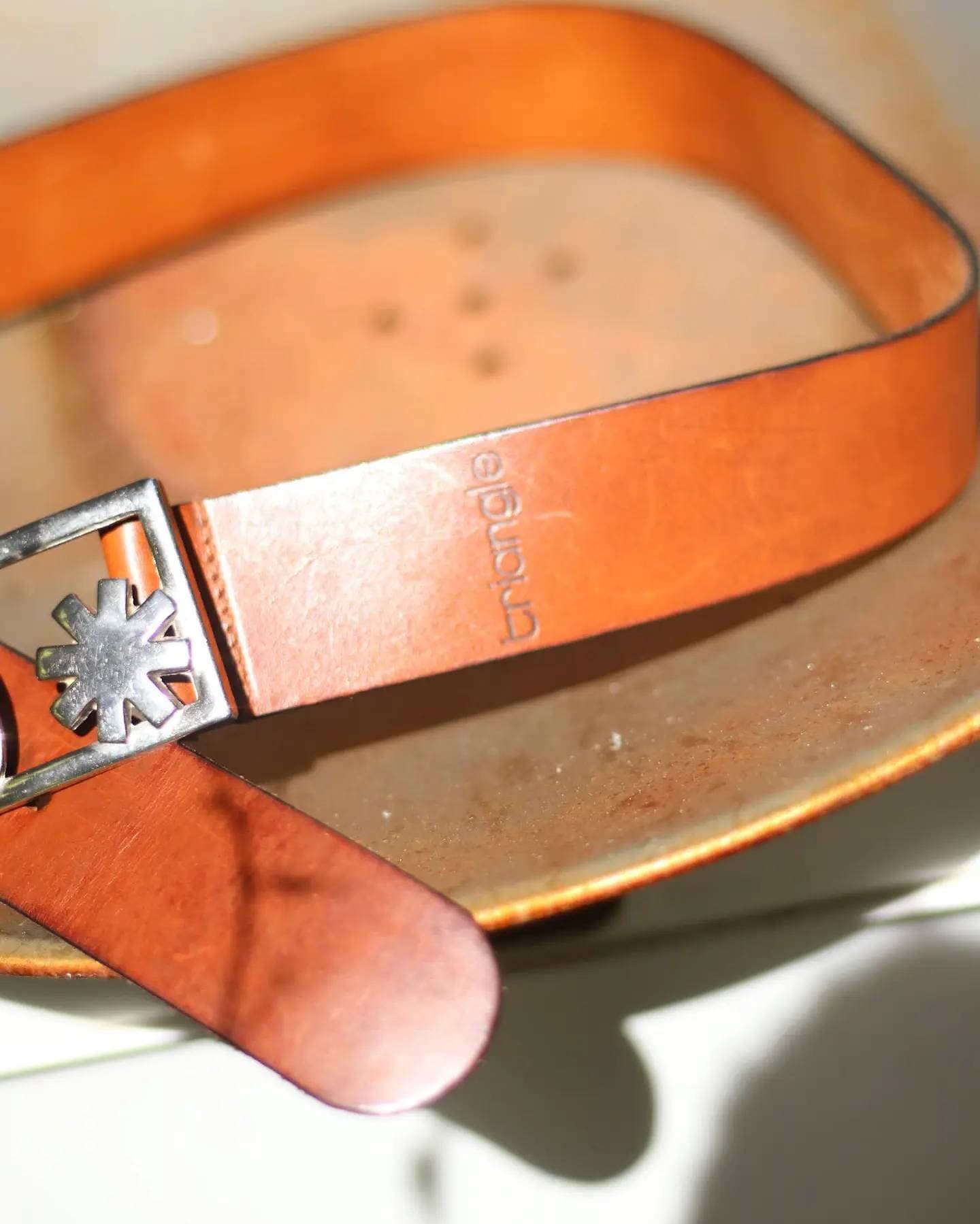 Vintage brown leather belt| Brown belt with silver buckle| Minimalist accessory