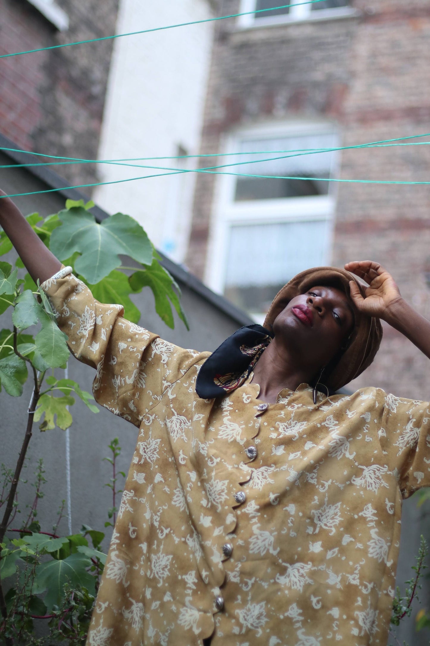 Vintage Floral Print Blouse| 90s oversized buttoned down design in brown | Maximalist Summer Shirt