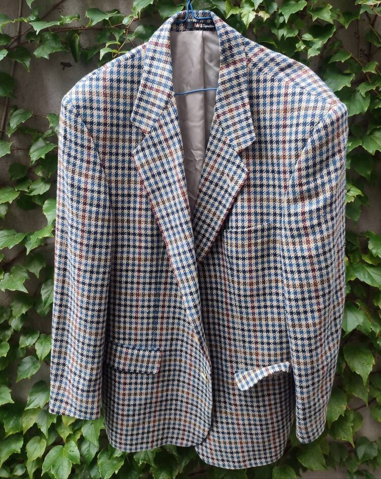 Vintage DAKS London Checkered Blazer| 90s Tailored Unisex Blazer