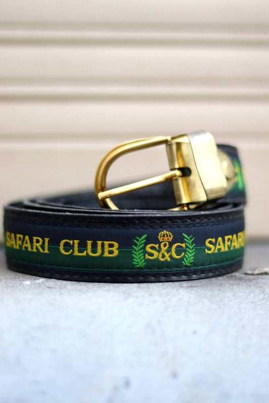 Vintage belt in green and black|