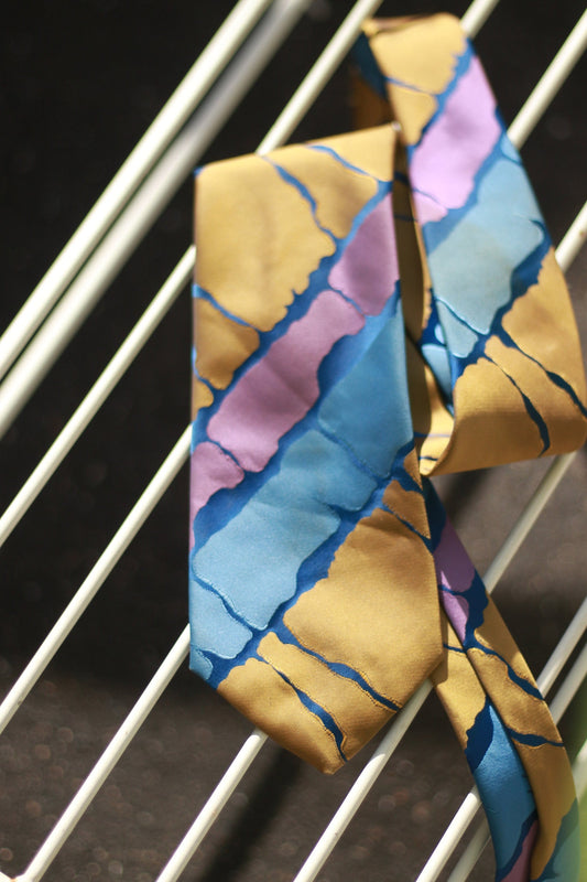 Vintage Abstract print arty tie| 90s cool necktie