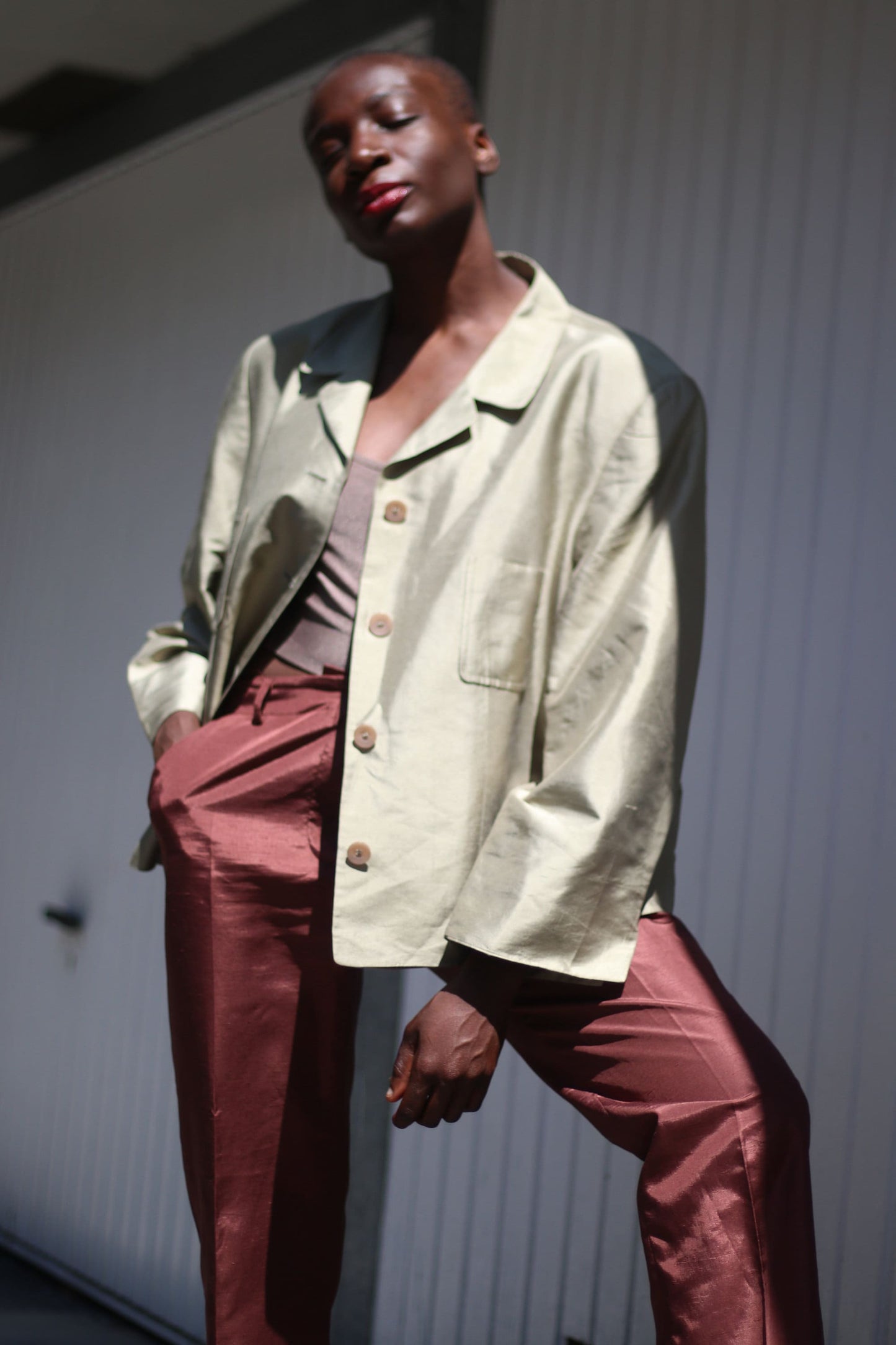 Vintage Marc Aurel Trousers |90s bold tailored pants| Burgundy tapered workwear pants