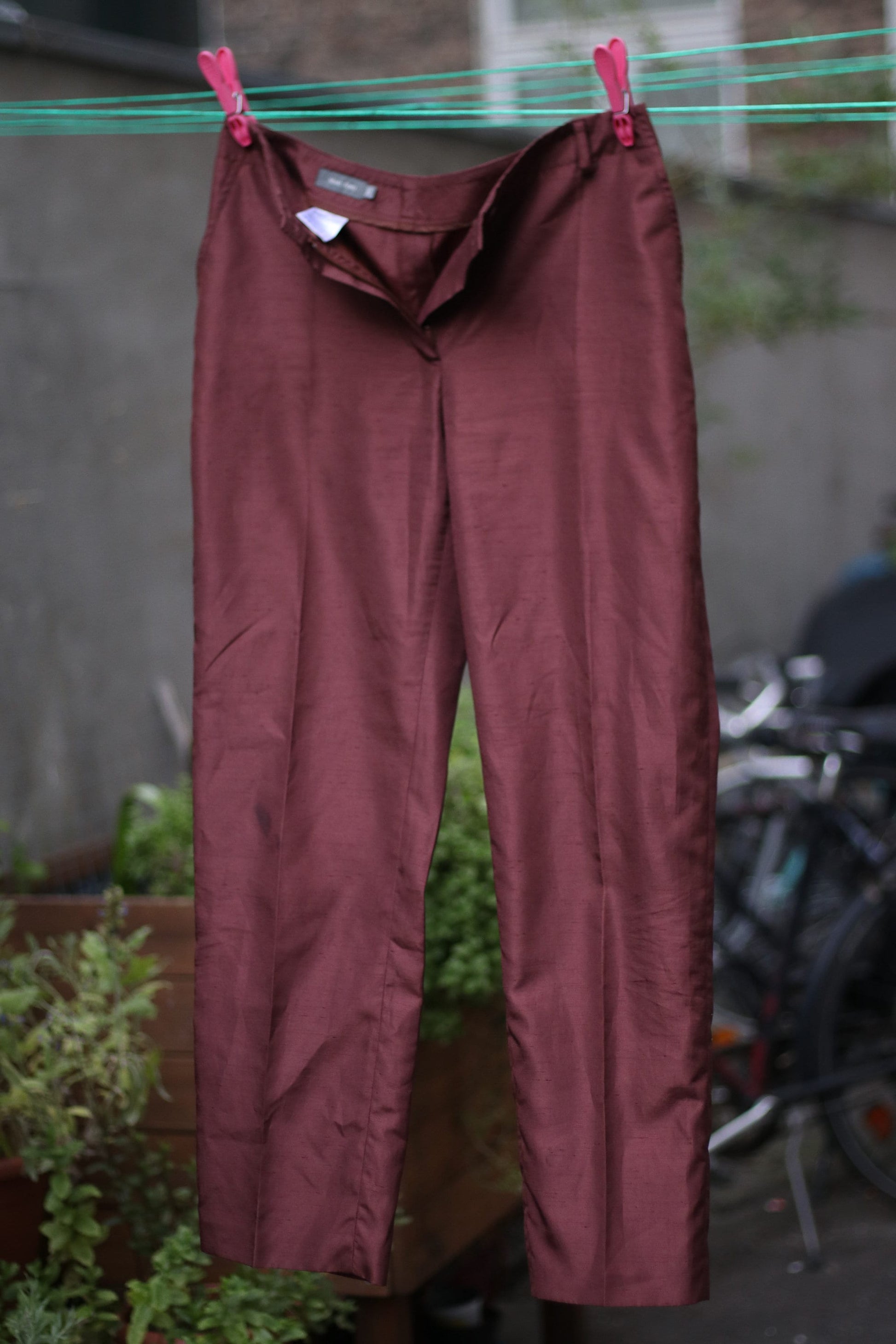 Vintage Marc Aurel Trousers |90s bold tailored pants| Burgundy tapered workwear pants