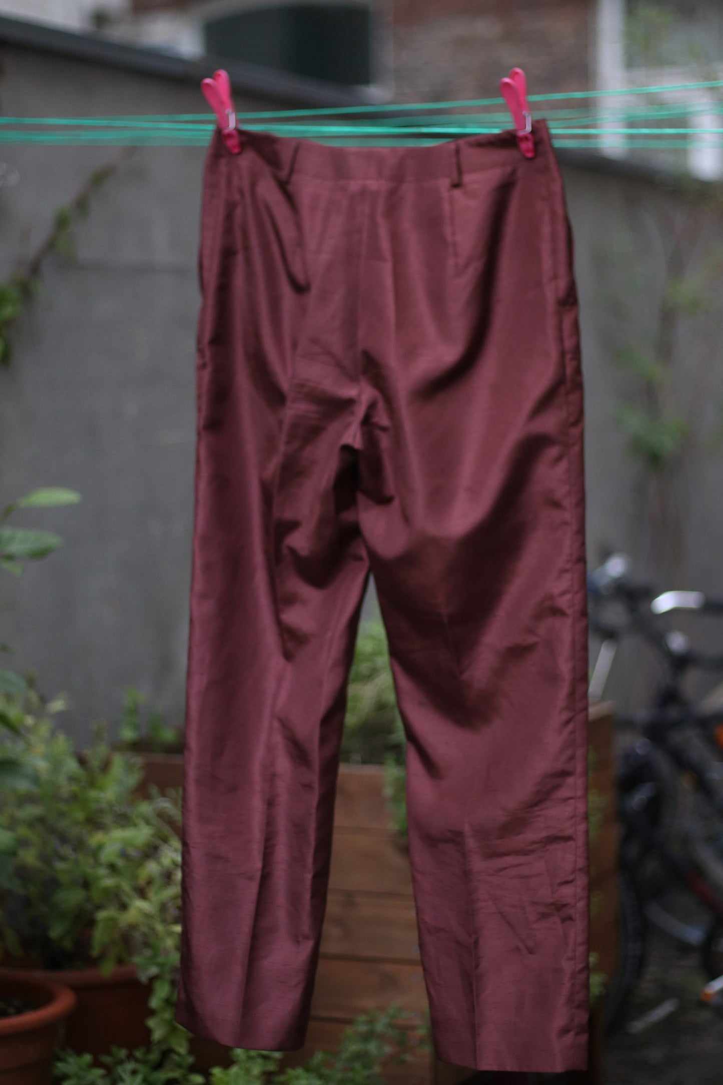 Vintage Marc Aurel Trousers |90s bold tailored pants| Burgundy tapered workwear pants