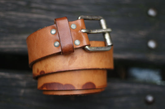 Vintage Original el cinto leather belt| Vintage minimalist brown classic belt| Capsule wardrobe design with silver colored buckle