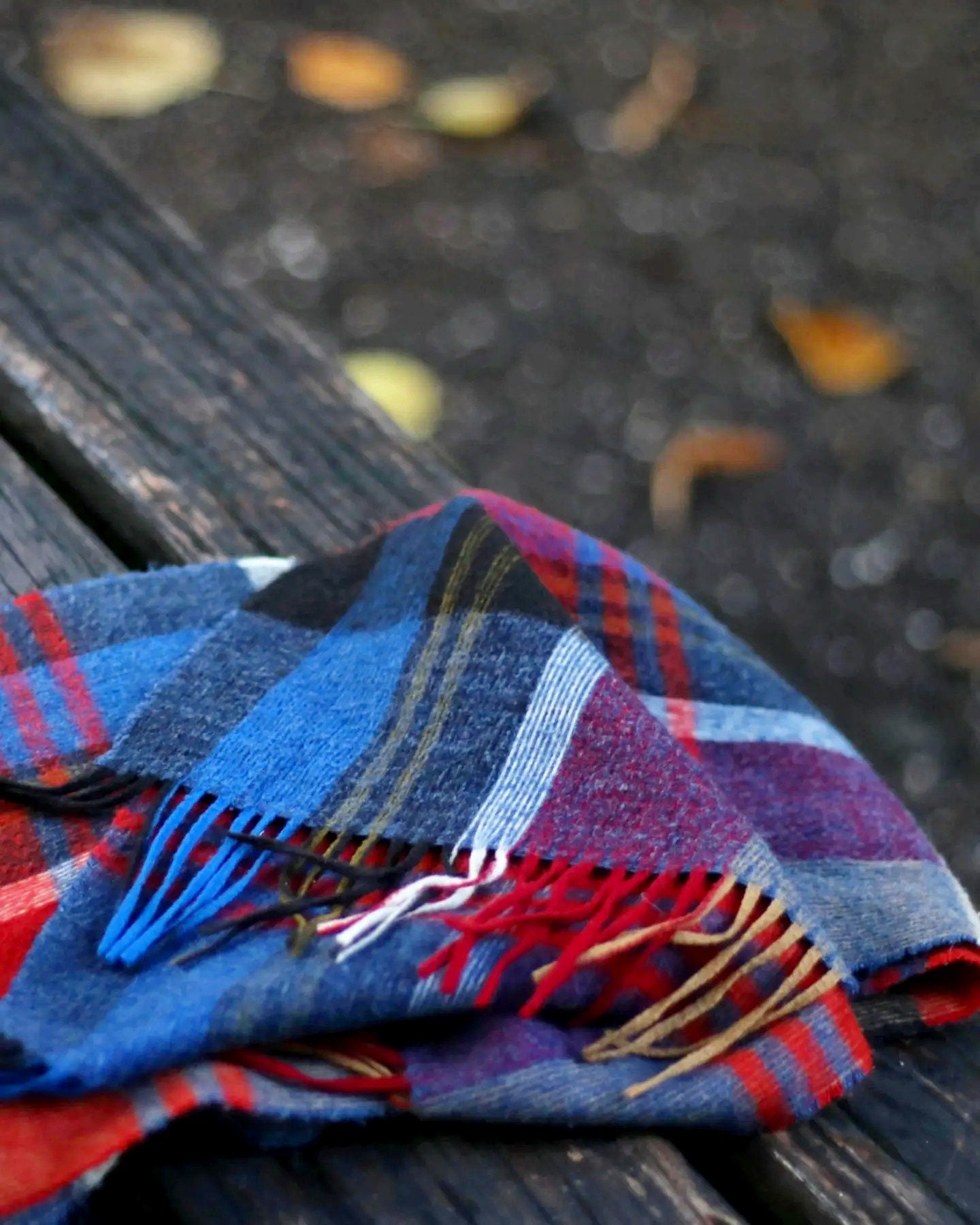 Vintage Checkered Red Scarf| Multi Colored Winter accessory