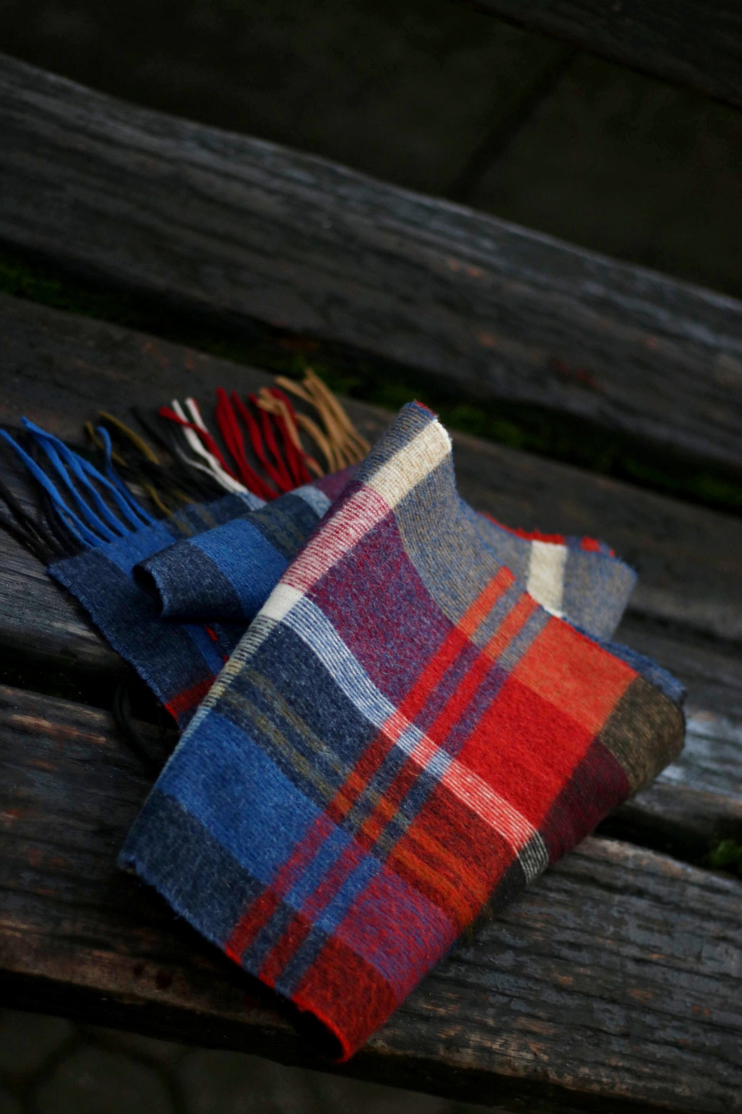 Vintage Checkered Red Scarf| Multi Colored Winter accessory