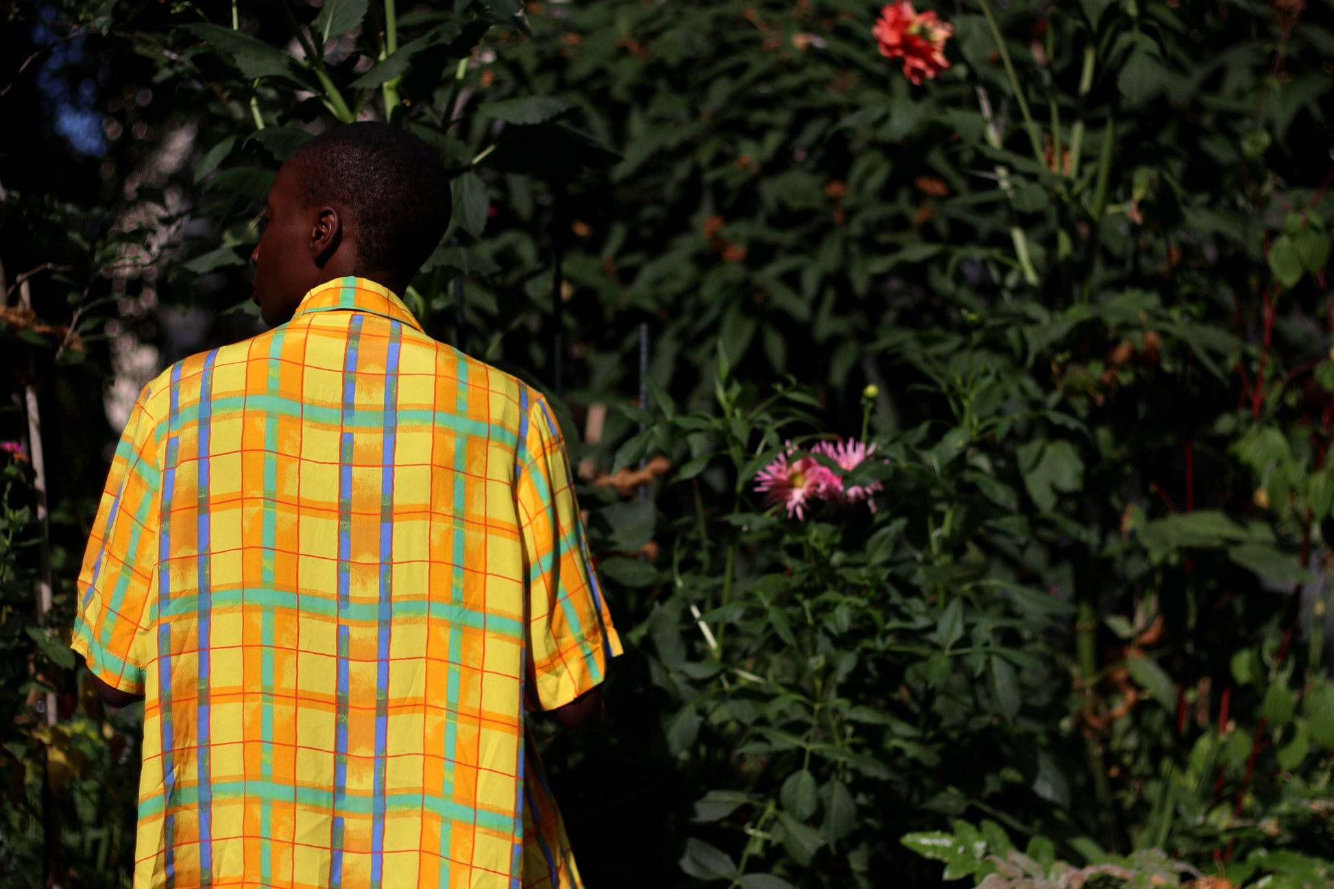 80s plaid blouse| Vintage yellow and green checkered shirt| Maximalist short sleeved unisex summer shirt