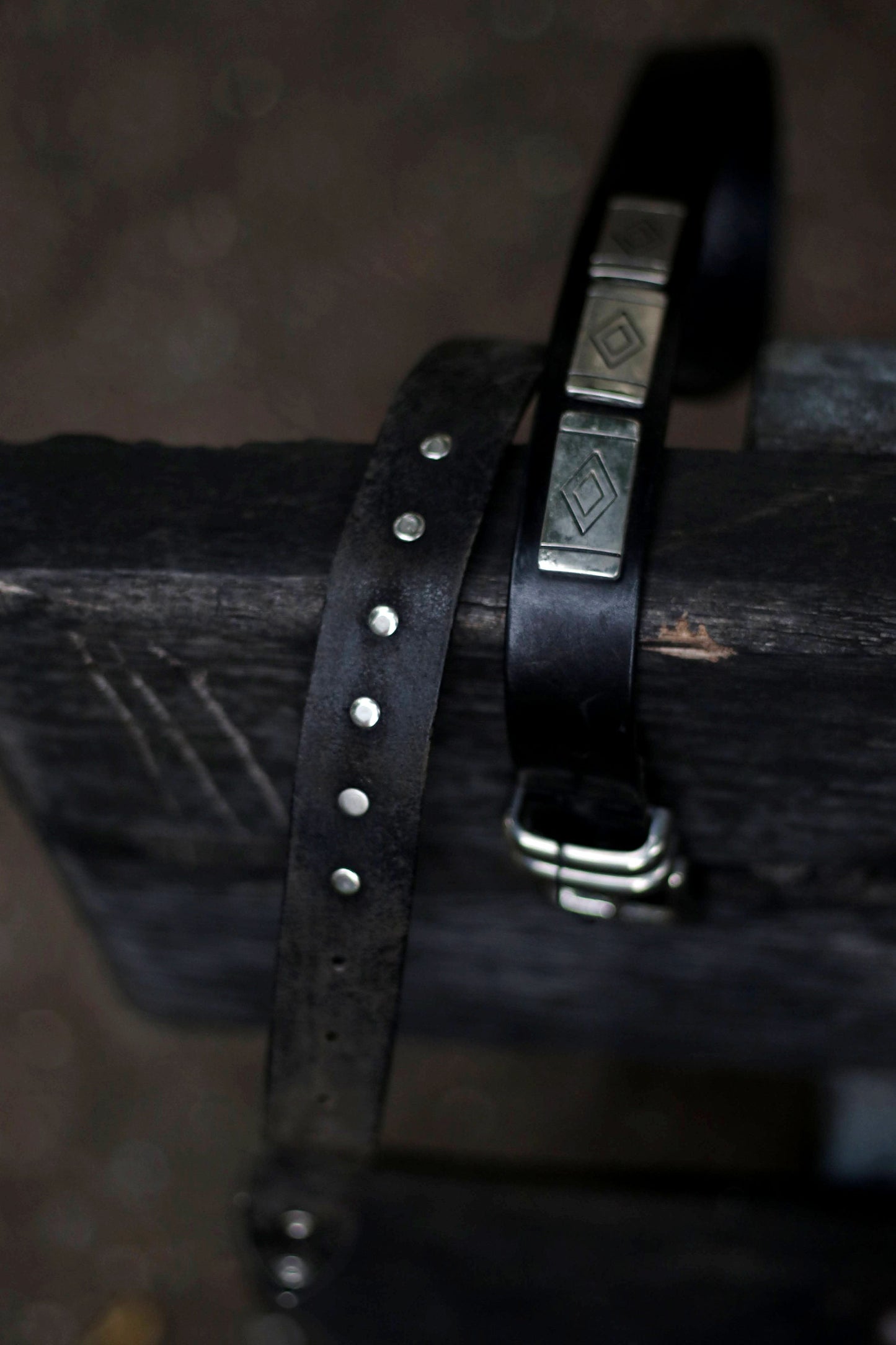 70s black leather belt| Vintage tough luxe belt| rock n roll black belt with silver studded details