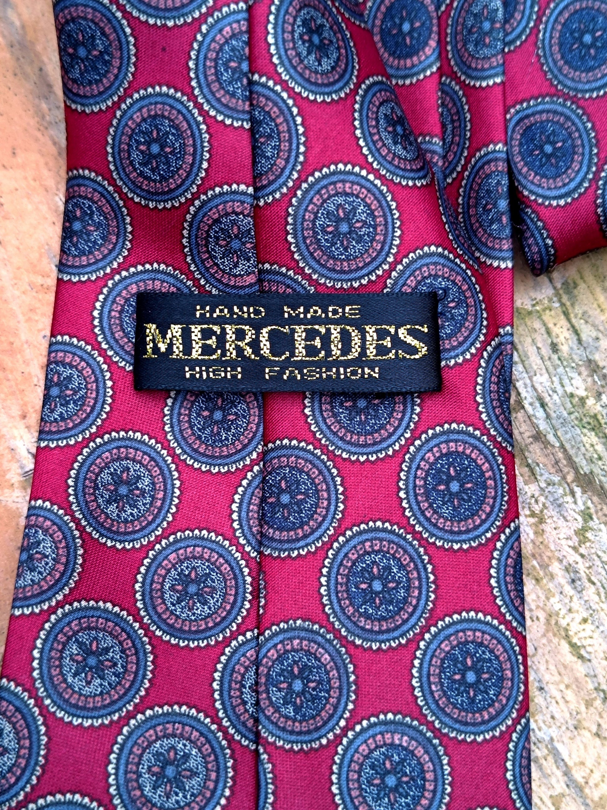 90s Daniel Hechtner Paris tie Paris Silk Tie | Paisley Print Blue tie