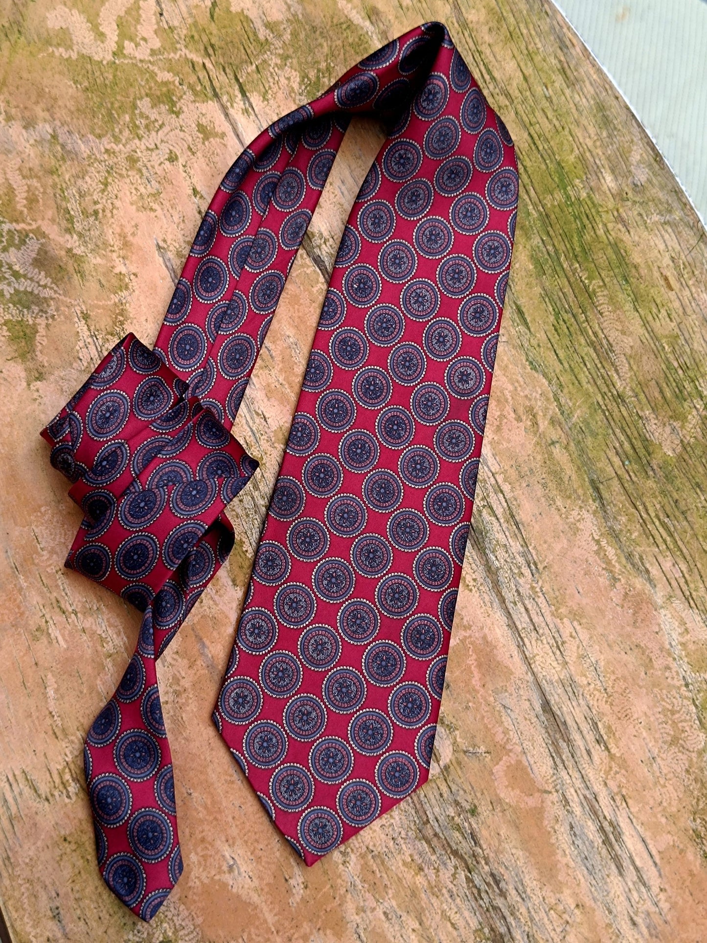 90s Daniel Hechtner Paris tie Paris Silk Tie | Paisley Print Blue tie