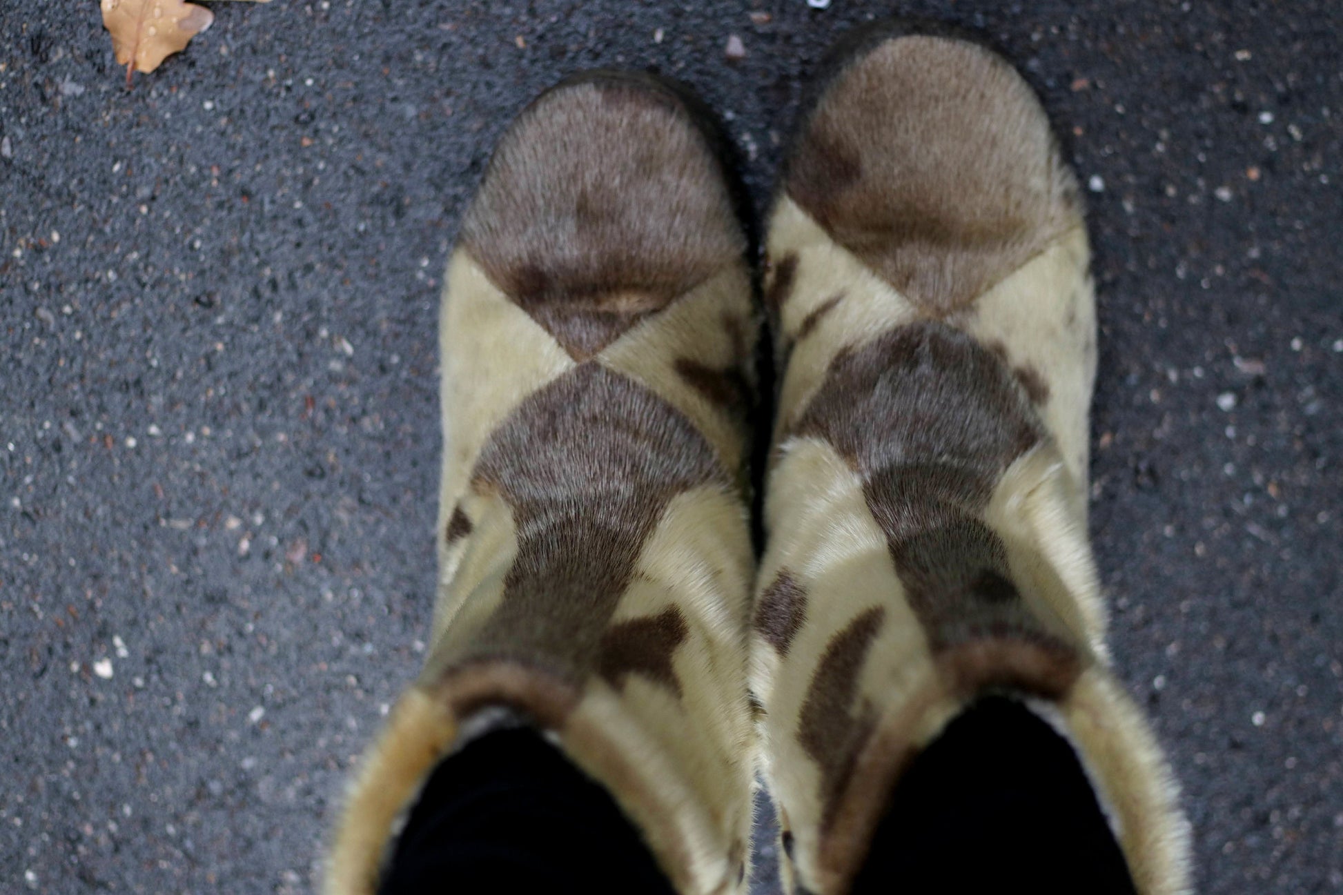 70s Fur Winter Boots | Vintage Women's Cozy Statement Brown Boots| Bohemian Fuzzy Fur Big Foot Shoes